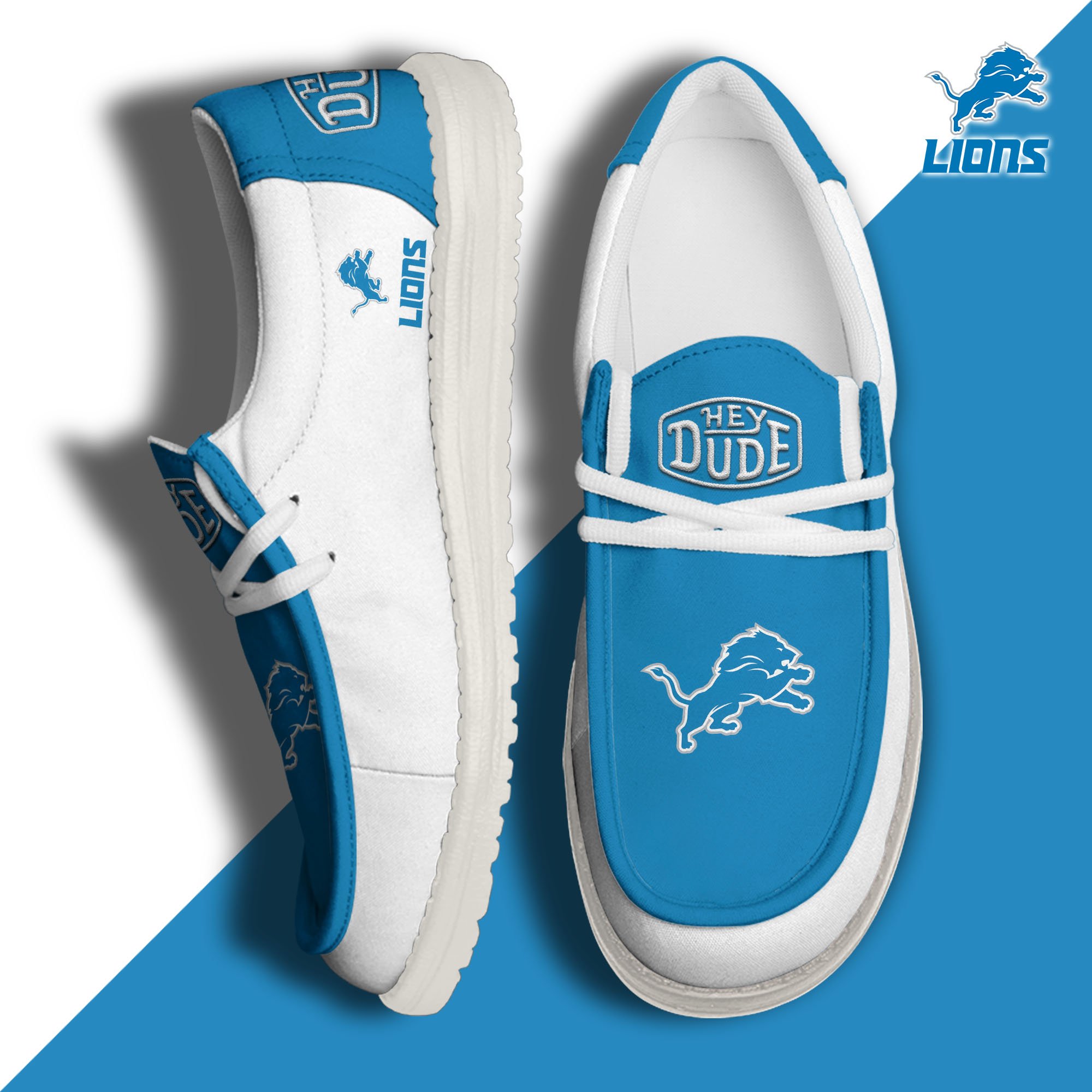 Detroit Lions Hey Dude Shoes 2024 version, Sport Shoes For Fan, Fan Gifts EHIVM-60929