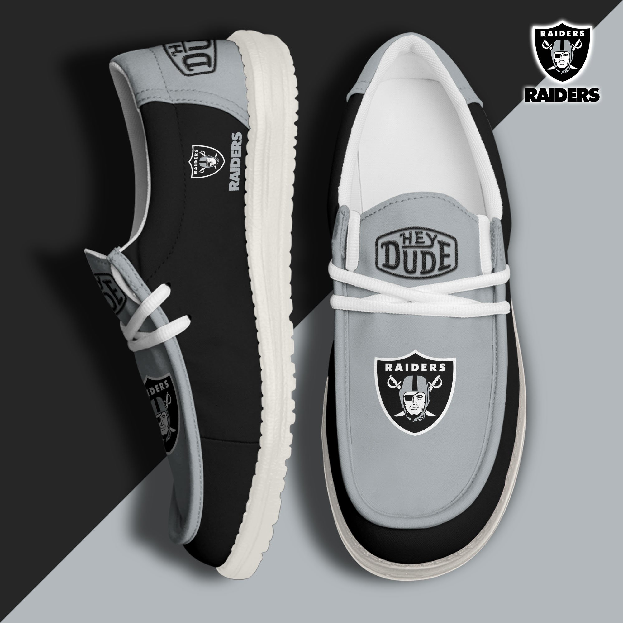 Las Vegas Raiders Hey Dude Shoes 2024 version, Sport Shoes For Fan, Fan Gifts EHIVM-60929