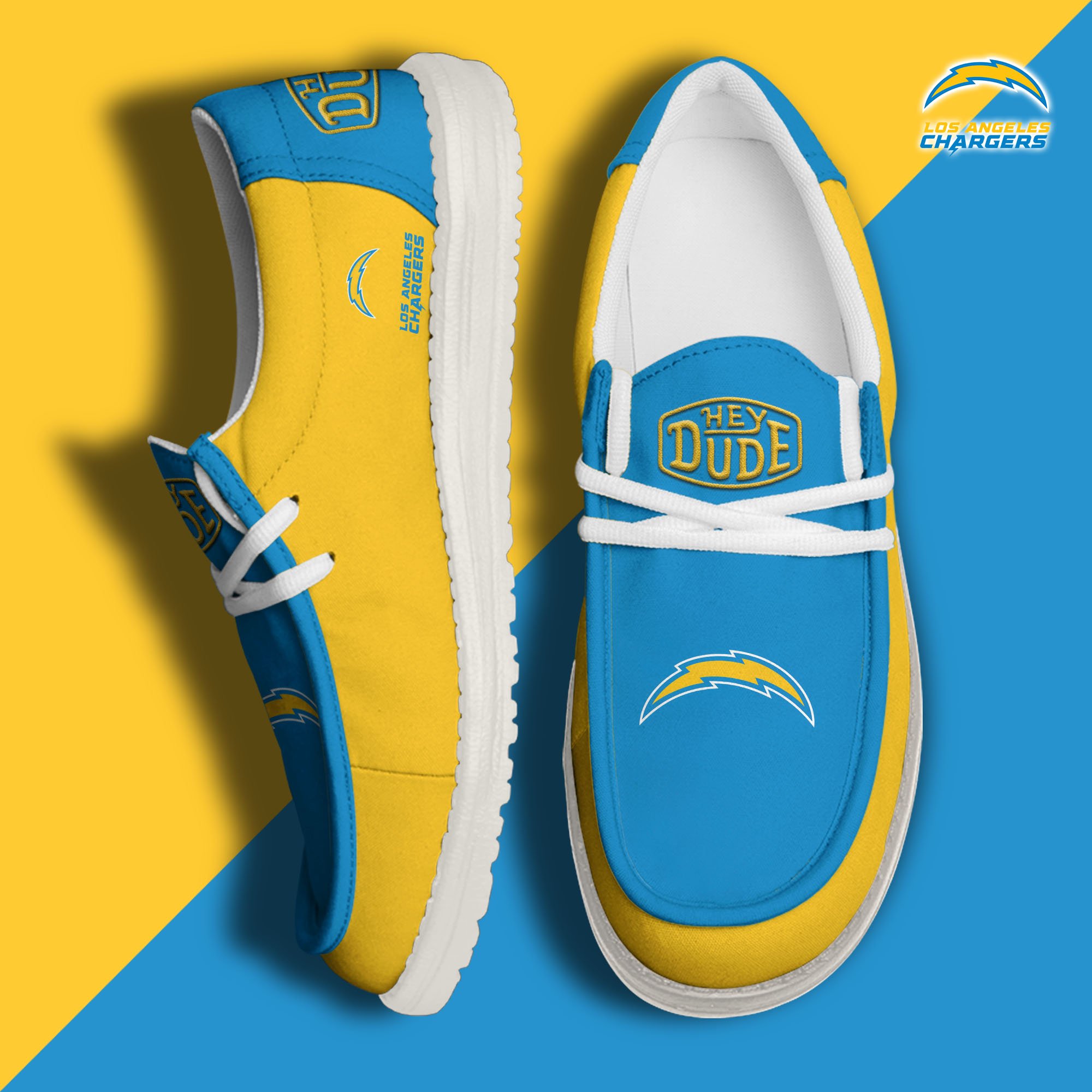 Los Angeles Chargers Hey Dude Shoes 2024 version, Sport Shoes For Fan, Fan Gifts EHIVM-60929