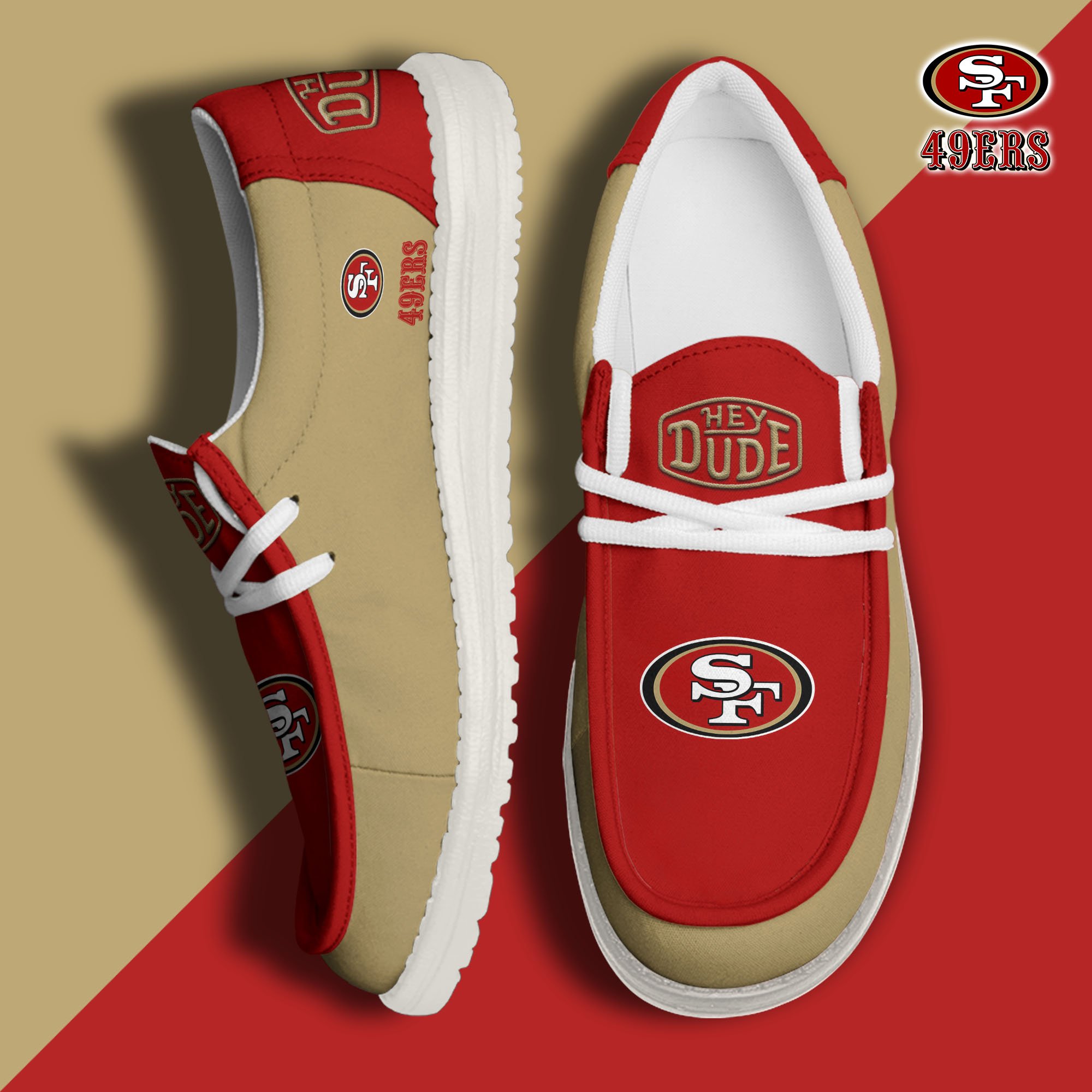 San Francisco 49ers Hey Dude Shoes 2024 version, Sport Shoes For Fan, Fan Gifts EHIVM-60929