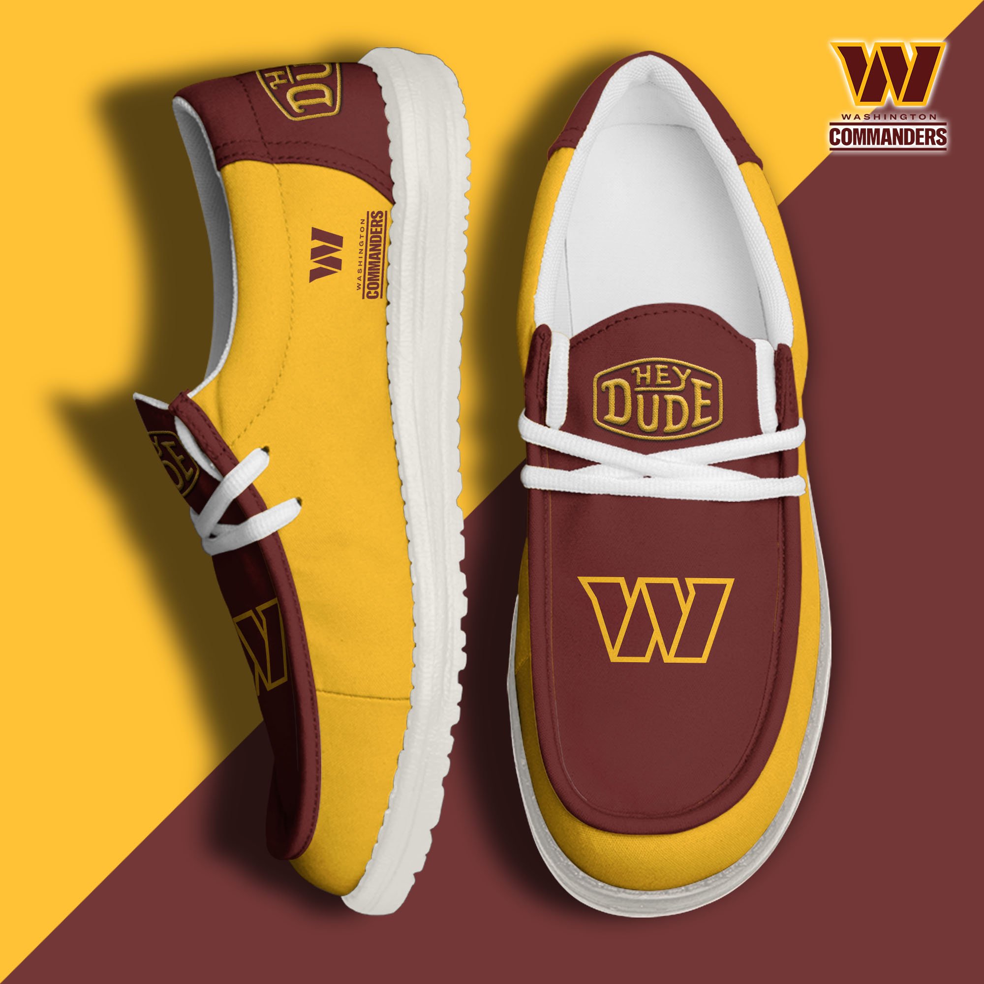 Washington Commanders Hey Dude Shoes 2024 version, Sport Shoes For Fan, Fan Gifts EHIVM-60929