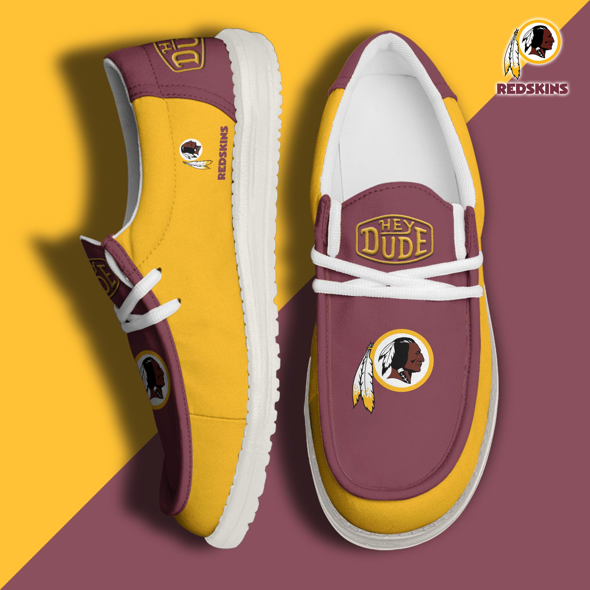 Washington Redskins Hey Dude Shoes 2024 version, Sport Shoes For Fan, Fan Gifts EHIVM-60929