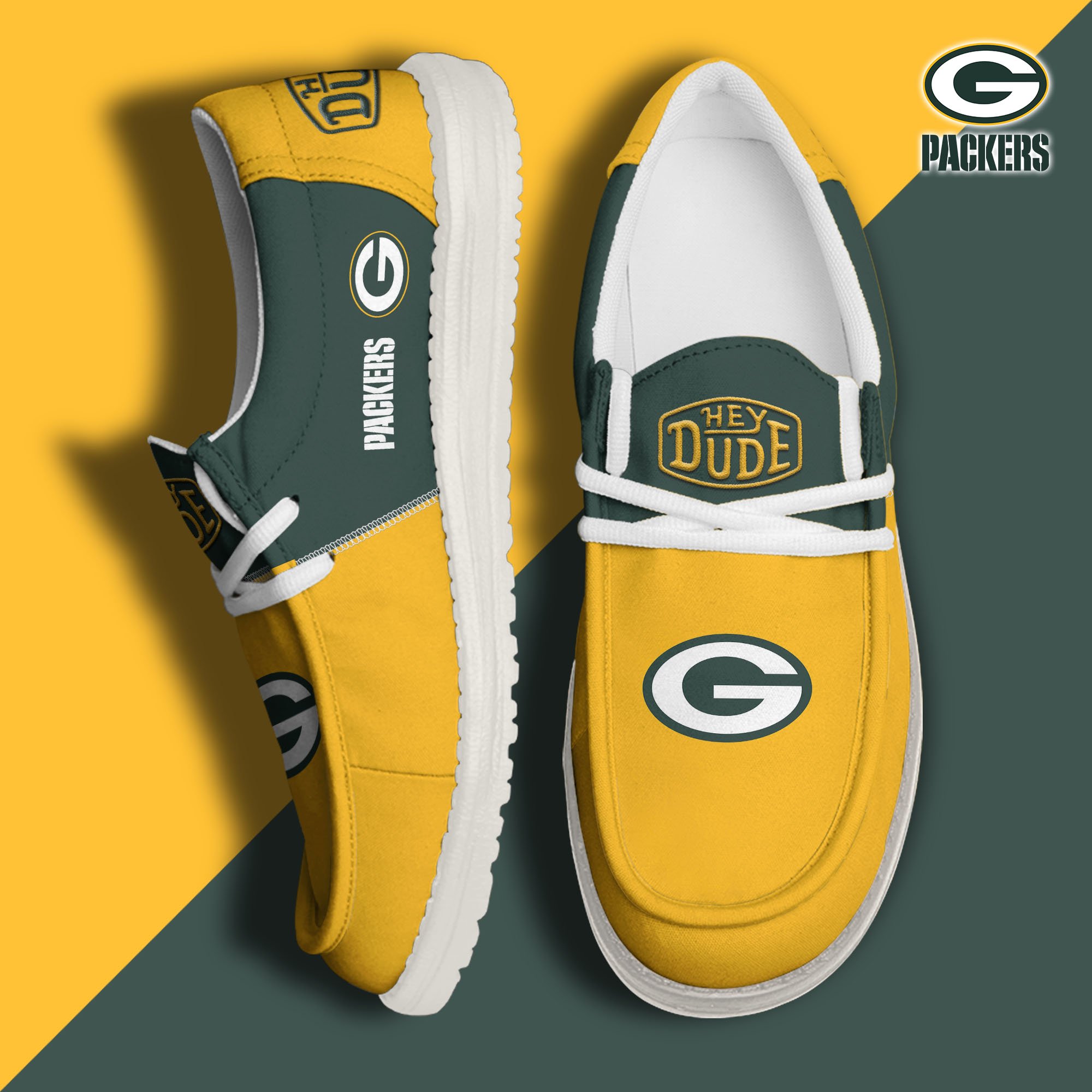 Green Bay Packers Hey Dude Shoes Custom Your Name 2024 version, Sport Shoes For Fan, Fan Gifts EHIVM-60931