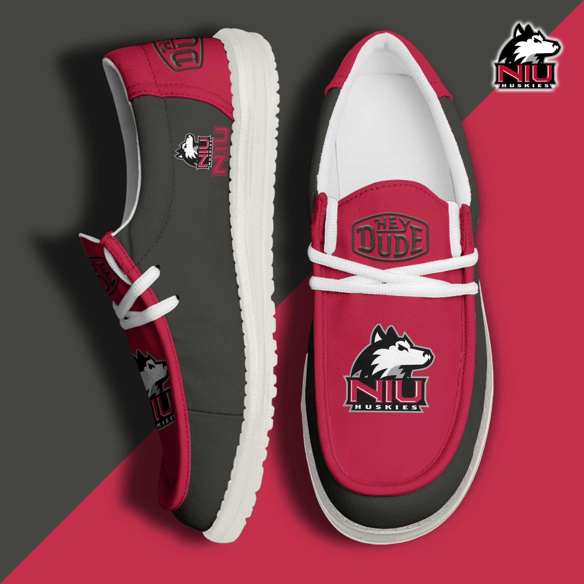 Northern Illinois Huskies Football Hey Dude Canvas Loafer Shoes 2024 version, Sport Shoes For Fan, Fan Gifts EHIVM-60959