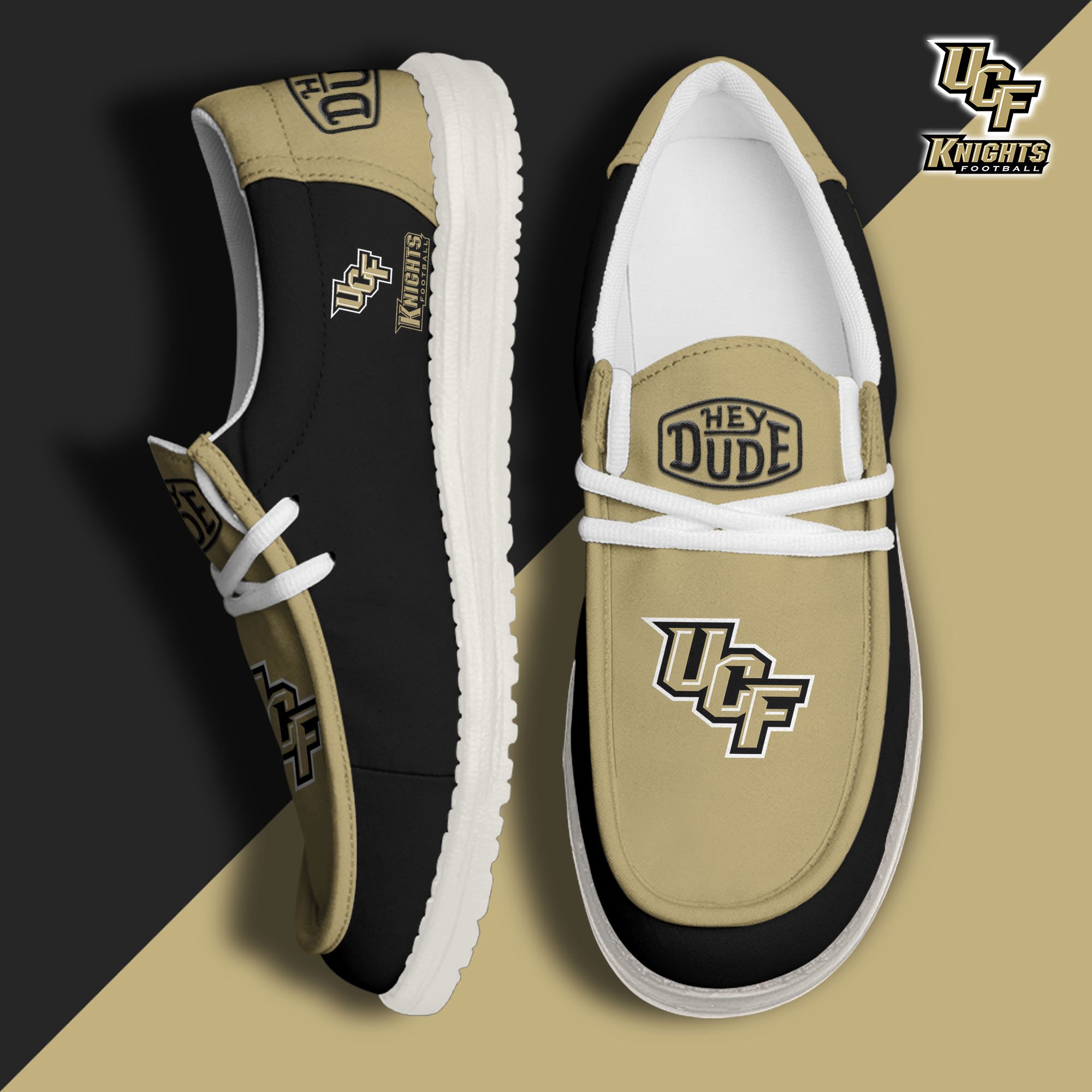 UCF Knights Football Hey Dude Canvas Loafer Shoes 2024 version, Sport Shoes For Fan, Fan Gifts EHIVM-60959