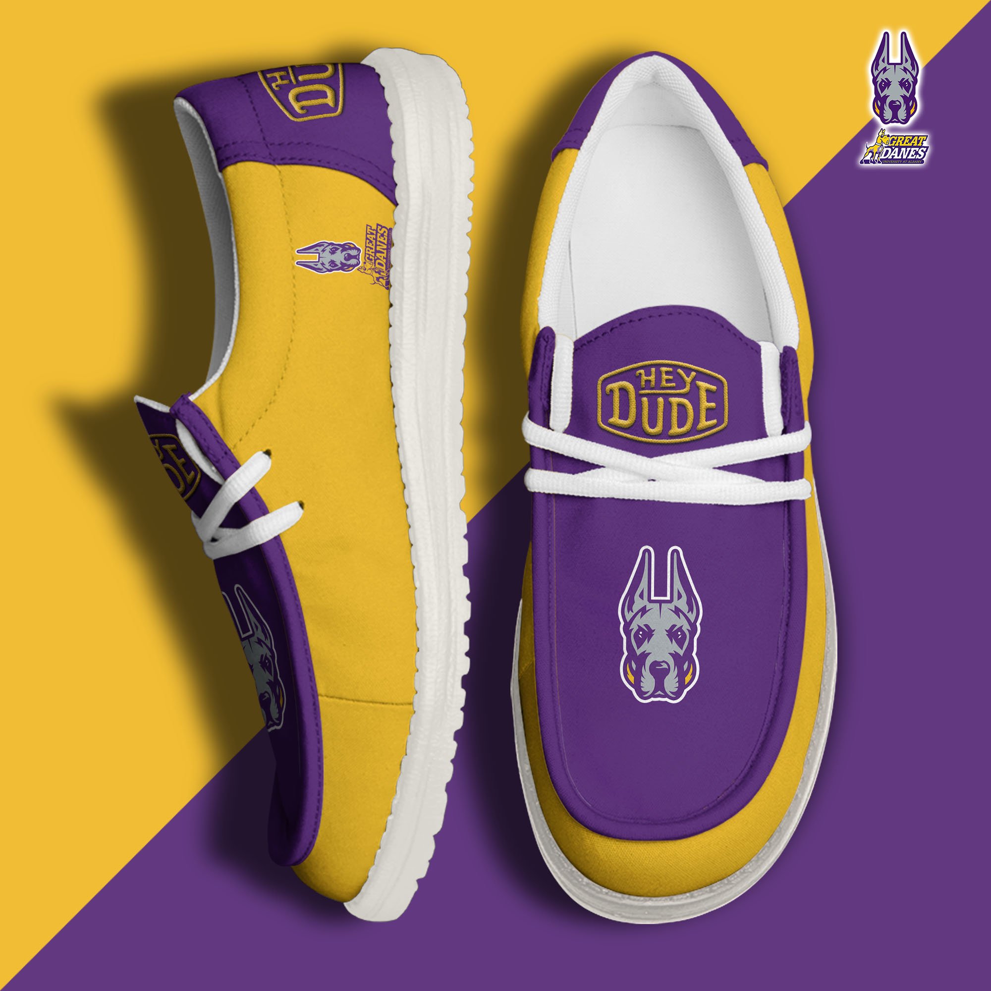 Albany Great Danes Football Hey Dude Canvas Loafer Shoes 2024 version, Sport Shoes For Fan, Fan Gifts EHIVM-60959