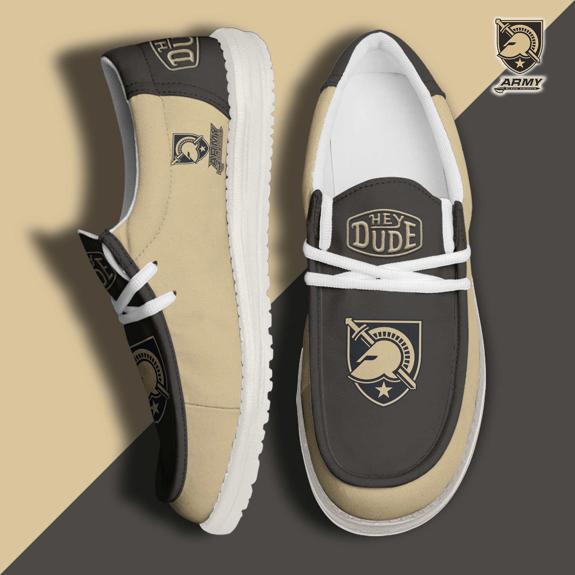 Army Black Knights Football Hey Dude Canvas Loafer Shoes 2024 version, Sport Shoes For Fan, Fan Gifts EHIVM-60959