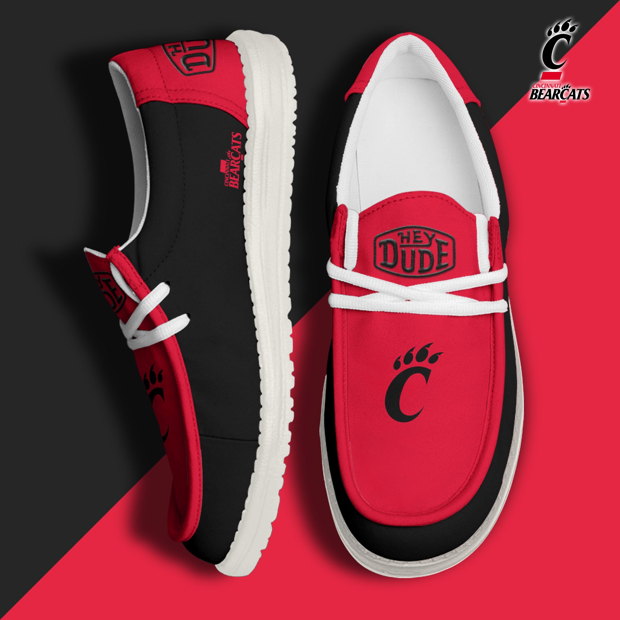 Cincinnati Bearcats Football Hey Dude Canvas Loafer Shoes 2024 version, Sport Shoes For Fan, Fan Gifts EHIVM-60959