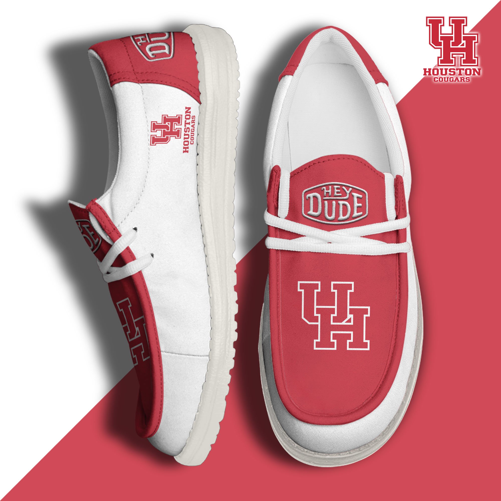 Houston Cougars Football Hey Dude Canvas Loafer Shoes 2024 version, Sport Shoes For Fan, Fan Gifts EHIVM-60959