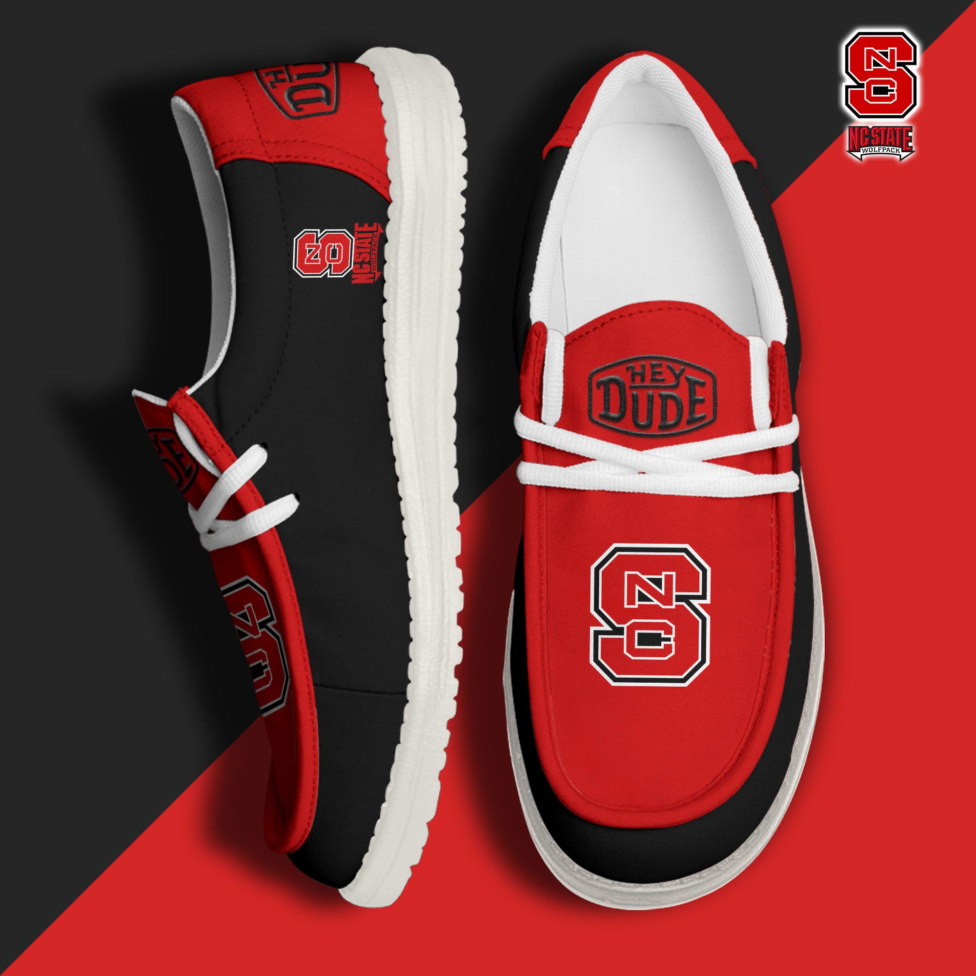 NC State Wolfpack Football Hey Dude Canvas Loafer Shoes 2024 version, Sport Shoes For Fan, Fan Gifts EHIVM-60959