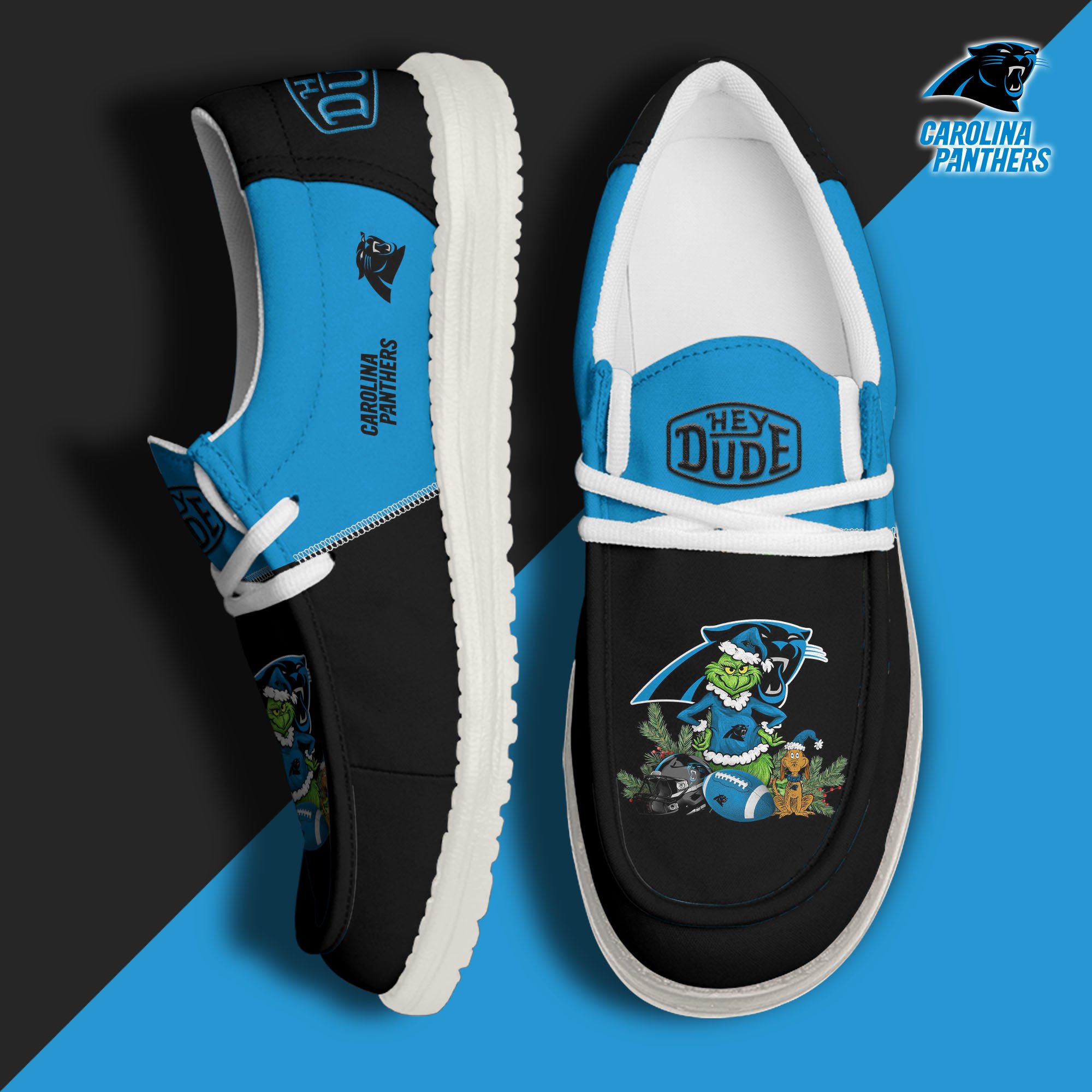 Carolina Panthers Football Hey Dude Canvas Loafer Shoes Custom Your Name  2024 version, Sport Shoes For Fan, Fan Gifts EHIVM-61182