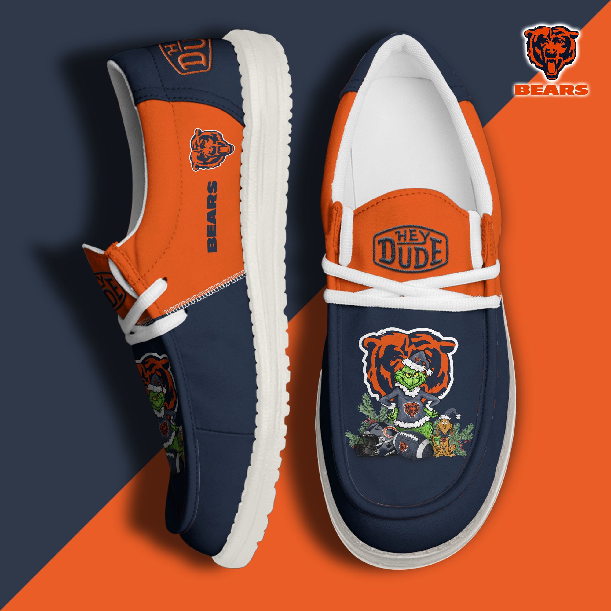 Chicago Bears Football Hey Dude Canvas Loafer Shoes Custom Your Name  2024 version, Sport Shoes For Fan, Fan Gifts EHIVM-61182