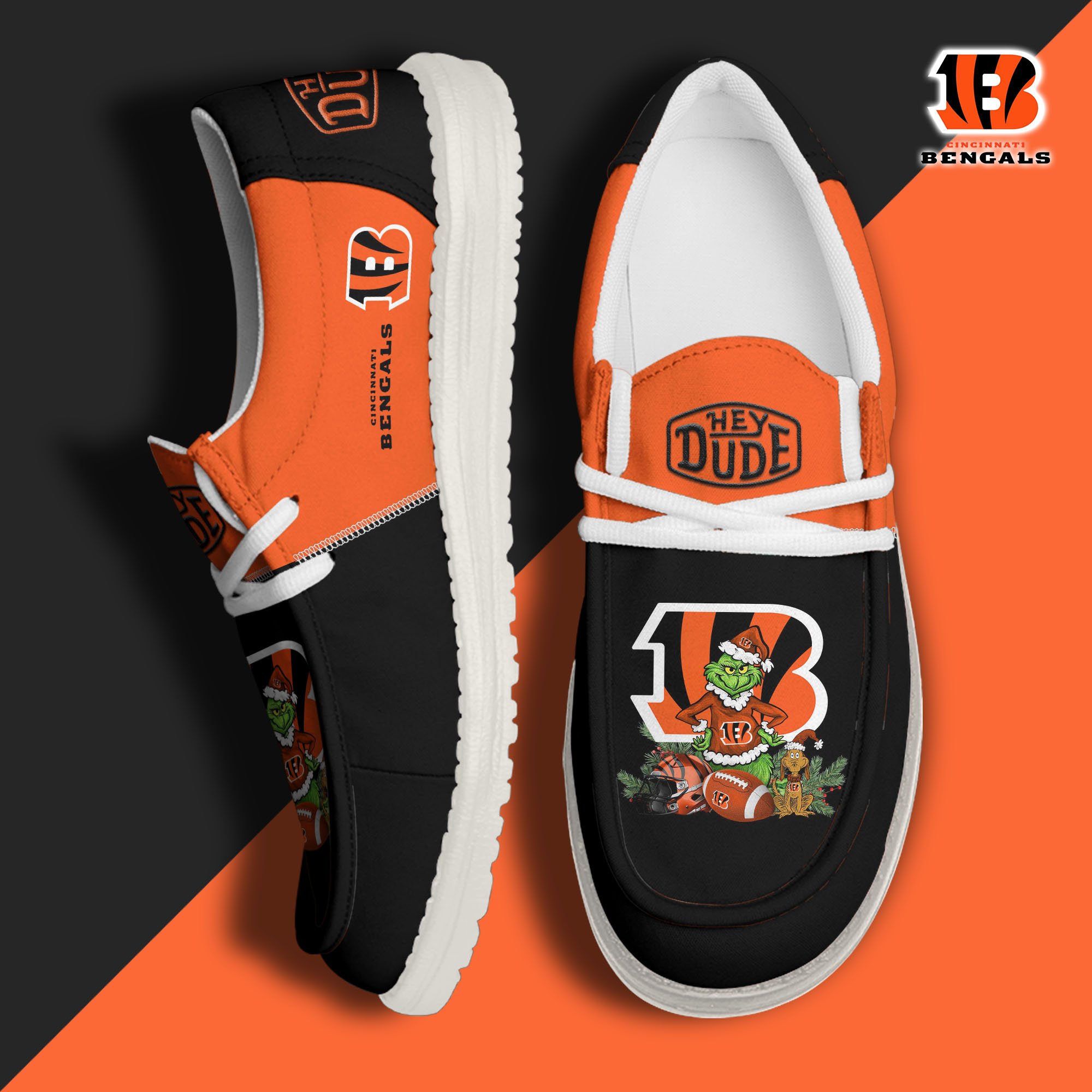 Cincinnati Bengals Football Hey Dude Canvas Loafer Shoes Custom Your Name  2024 version, Sport Shoes For Fan, Fan Gifts EHIVM-61182