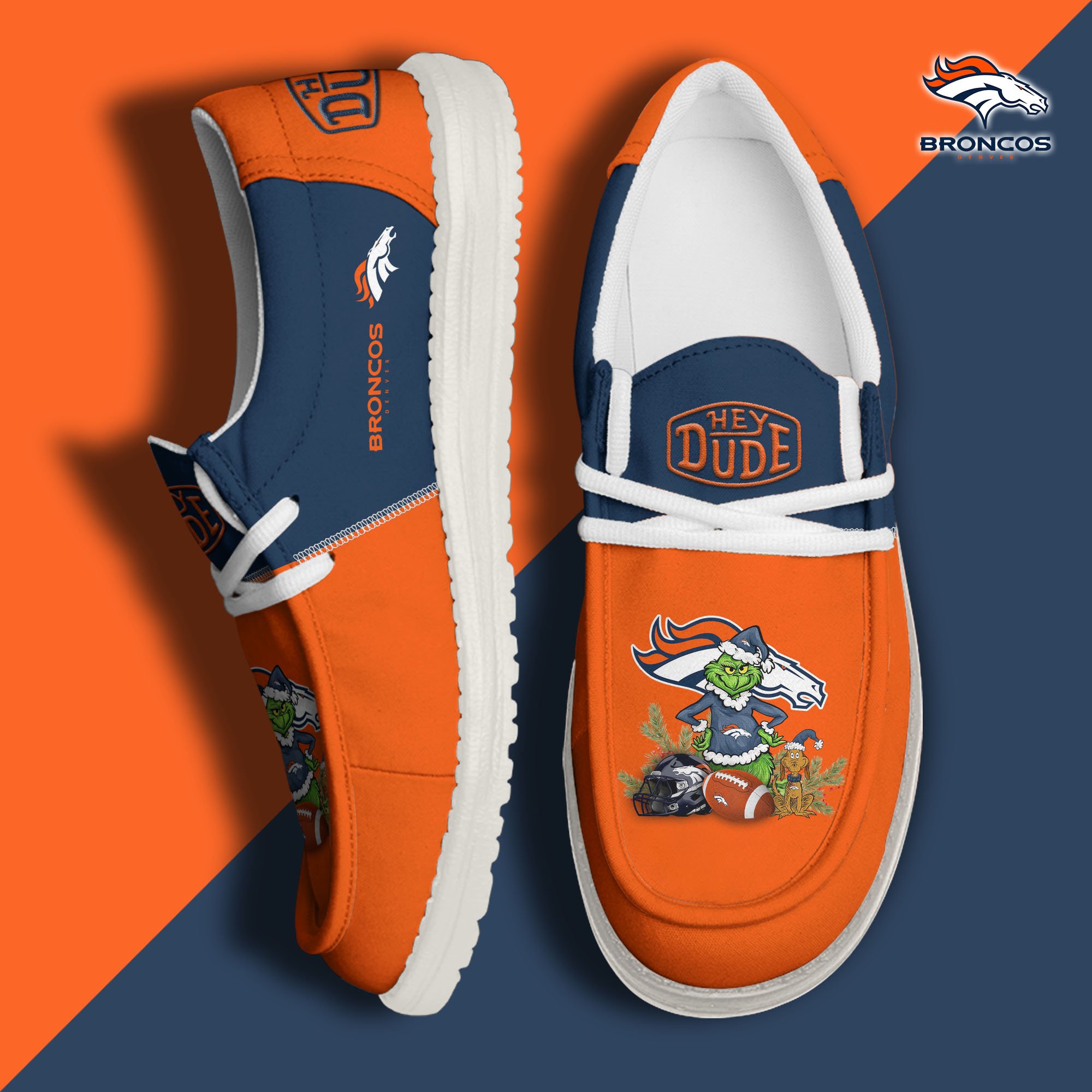 Denver Broncos Football Hey Dude Canvas Loafer Shoes Custom Your Name  2024 version, Sport Shoes For Fan, Fan Gifts EHIVM-61182