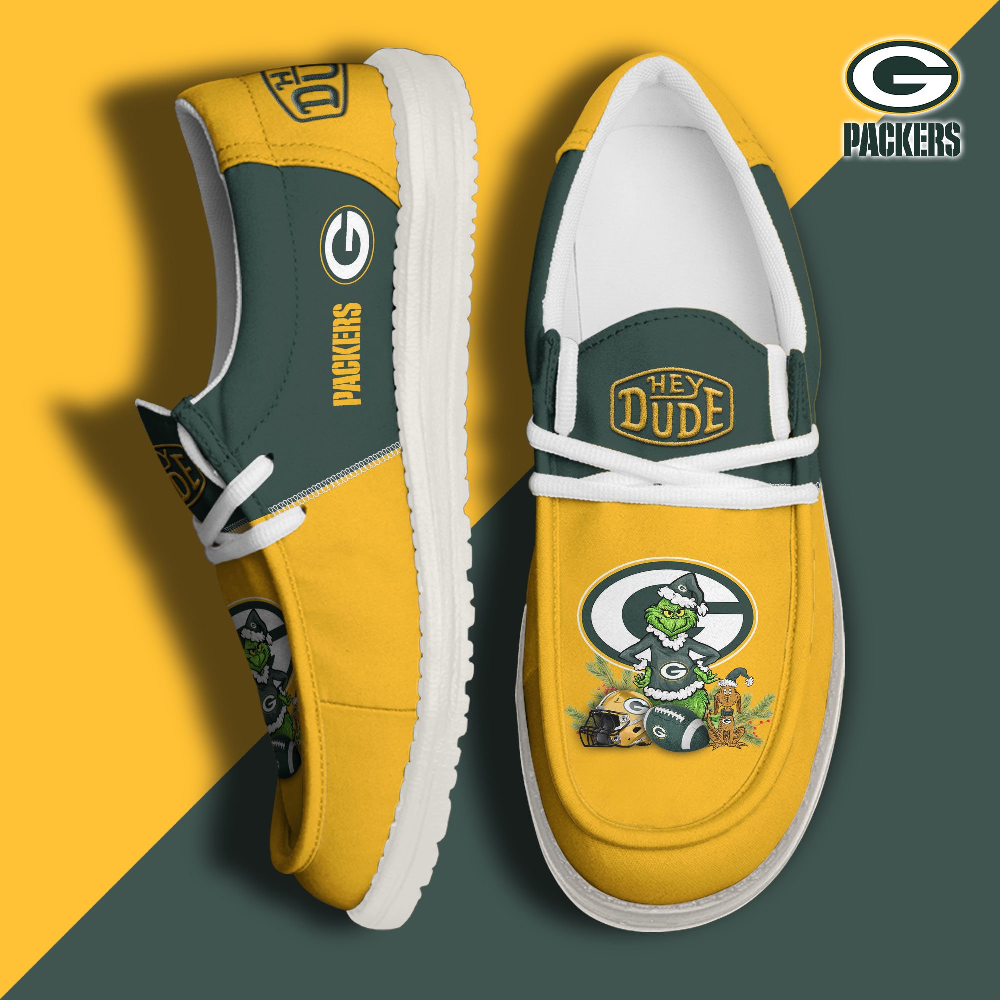 Green Bay Packers Football Hey Dude Canvas Loafer Shoes Custom Your Name  2024 version, Sport Shoes For Fan, Fan Gifts EHIVM-61182