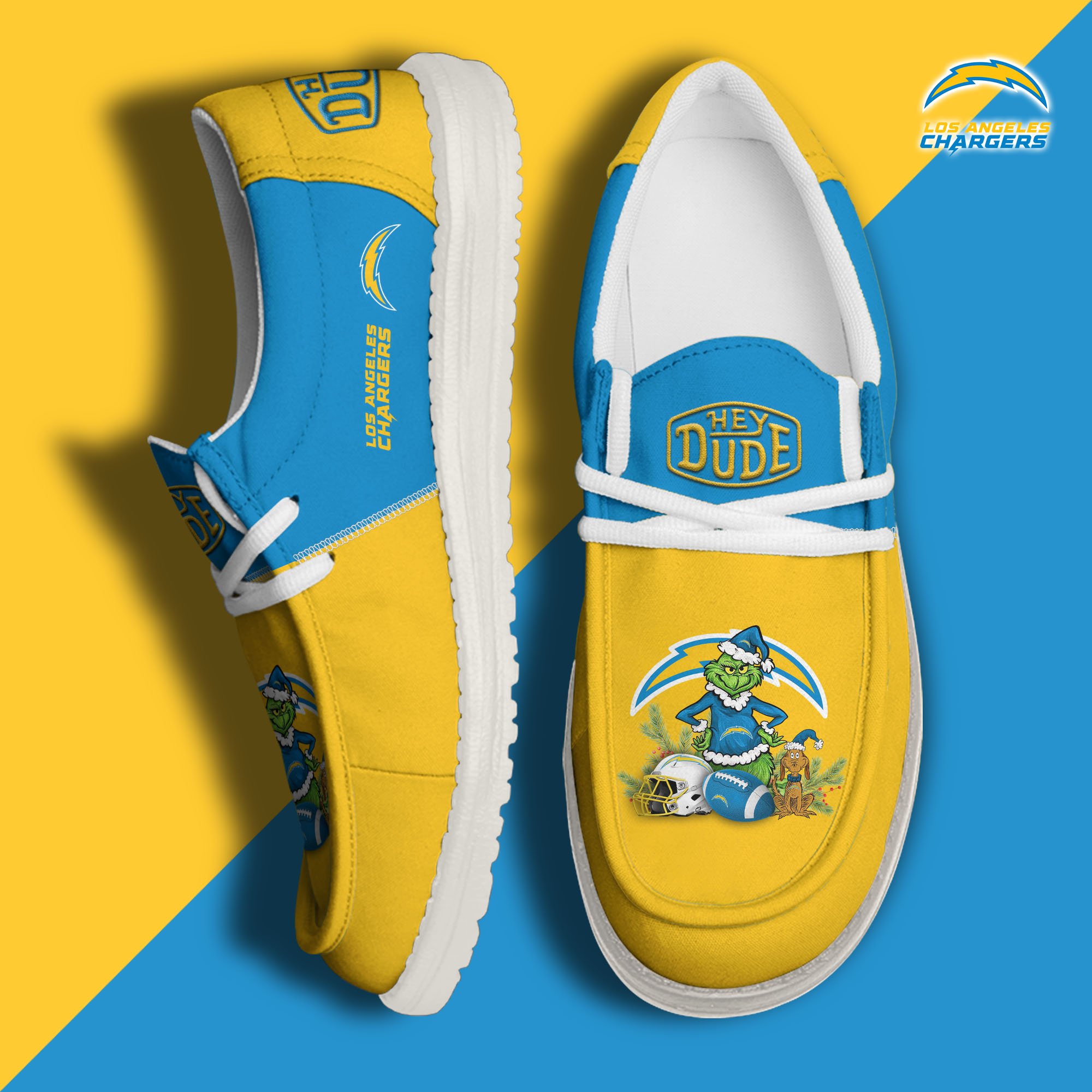 Los Angeles Chargers Football Hey Dude Canvas Loafer Shoes Custom Your Name  2024 version, Sport Shoes For Fan, Fan Gifts EHIVM-61182