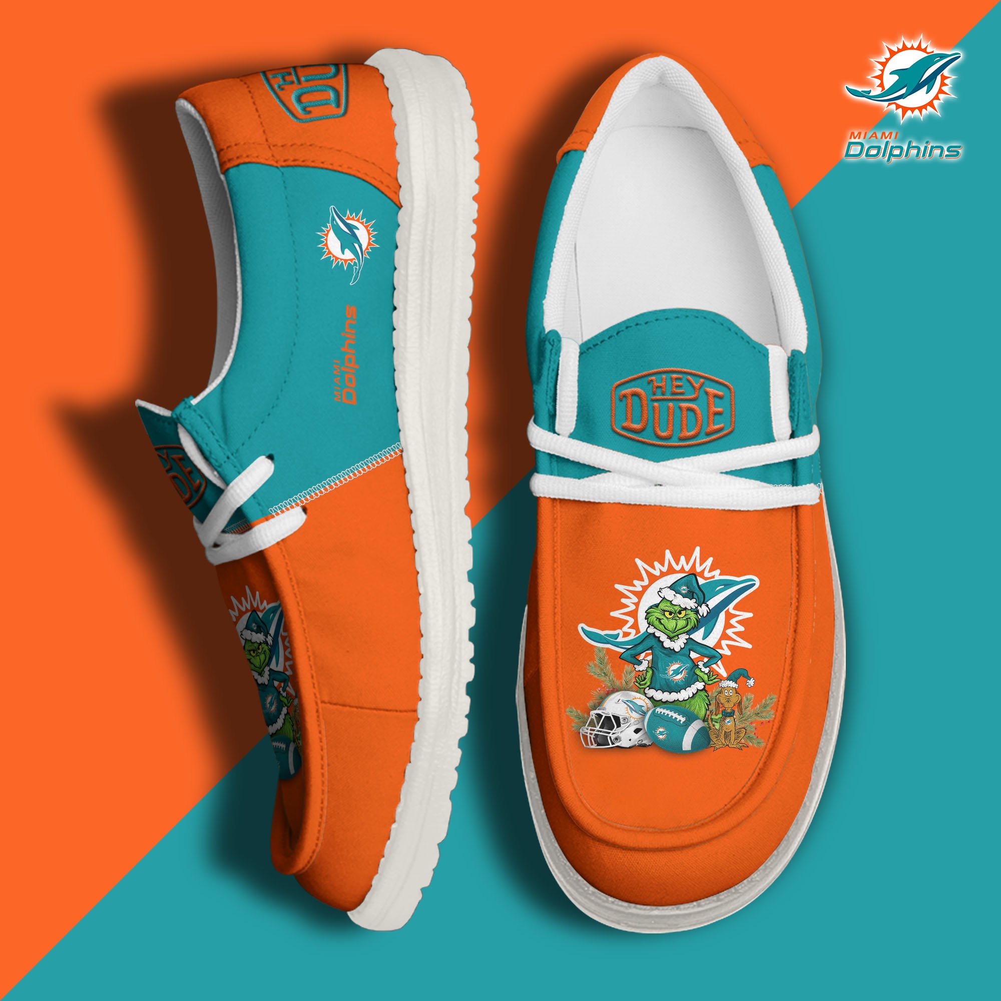 Miami Dolphins Football Hey Dude Canvas Loafer Shoes Custom Your Name  2024 version, Sport Shoes For Fan, Fan Gifts EHIVM-61182