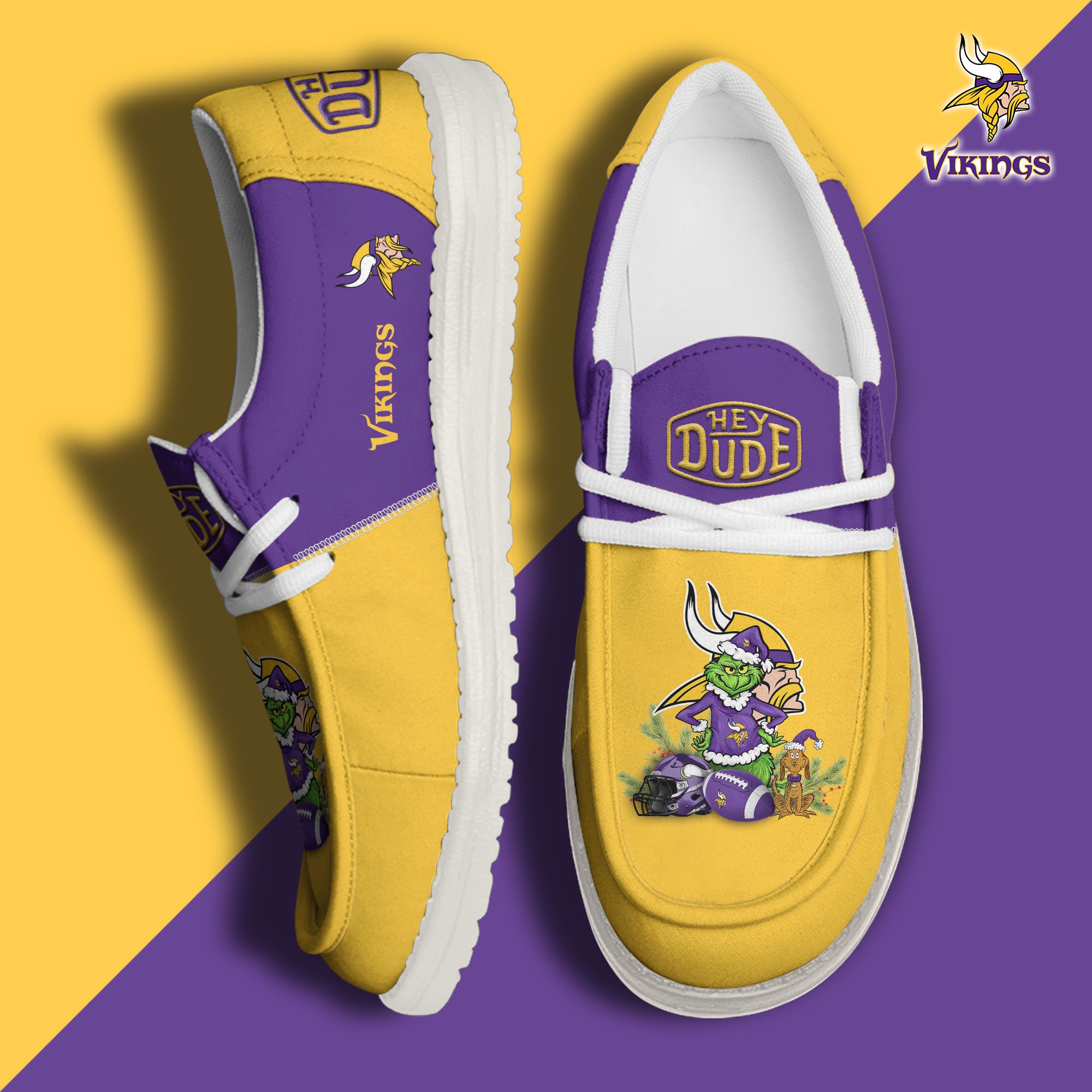 Minnesota Vikings Football Hey Dude Canvas Loafer Shoes Custom Your Name  2024 version, Sport Shoes For Fan, Fan Gifts EHIVM-61182