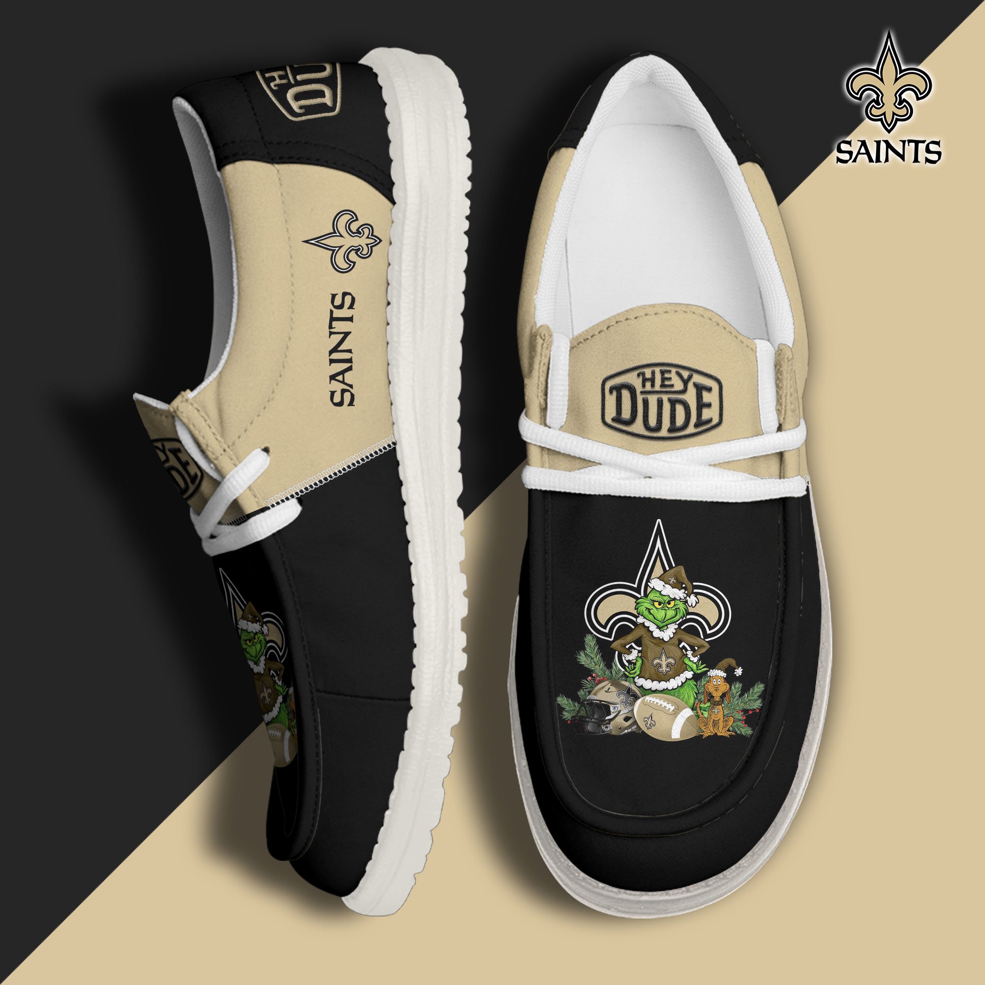 New Orleans Saints Football Hey Dude Canvas Loafer Shoes Custom Your Name  2024 version, Sport Shoes For Fan, Fan Gifts EHIVM-61182