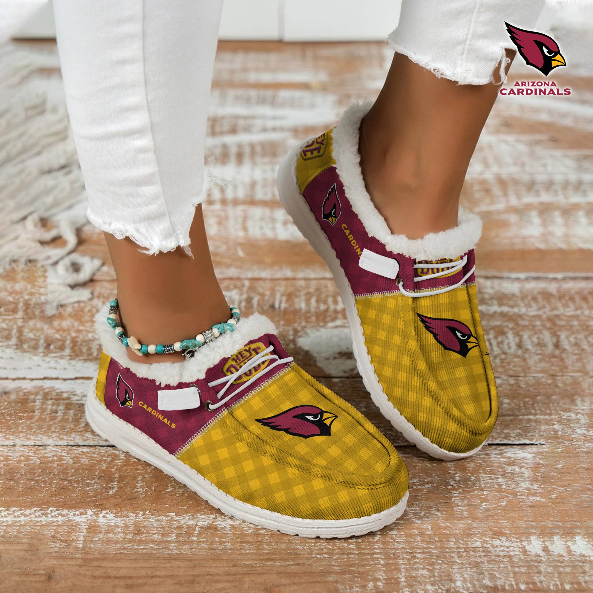 Arizona Cardinals Football Hey Dude With Warm Fur Lining Shoes Custom Your Name  2024 version, Sport Shoes For Fan, Fan Gifts EHIVM-61635