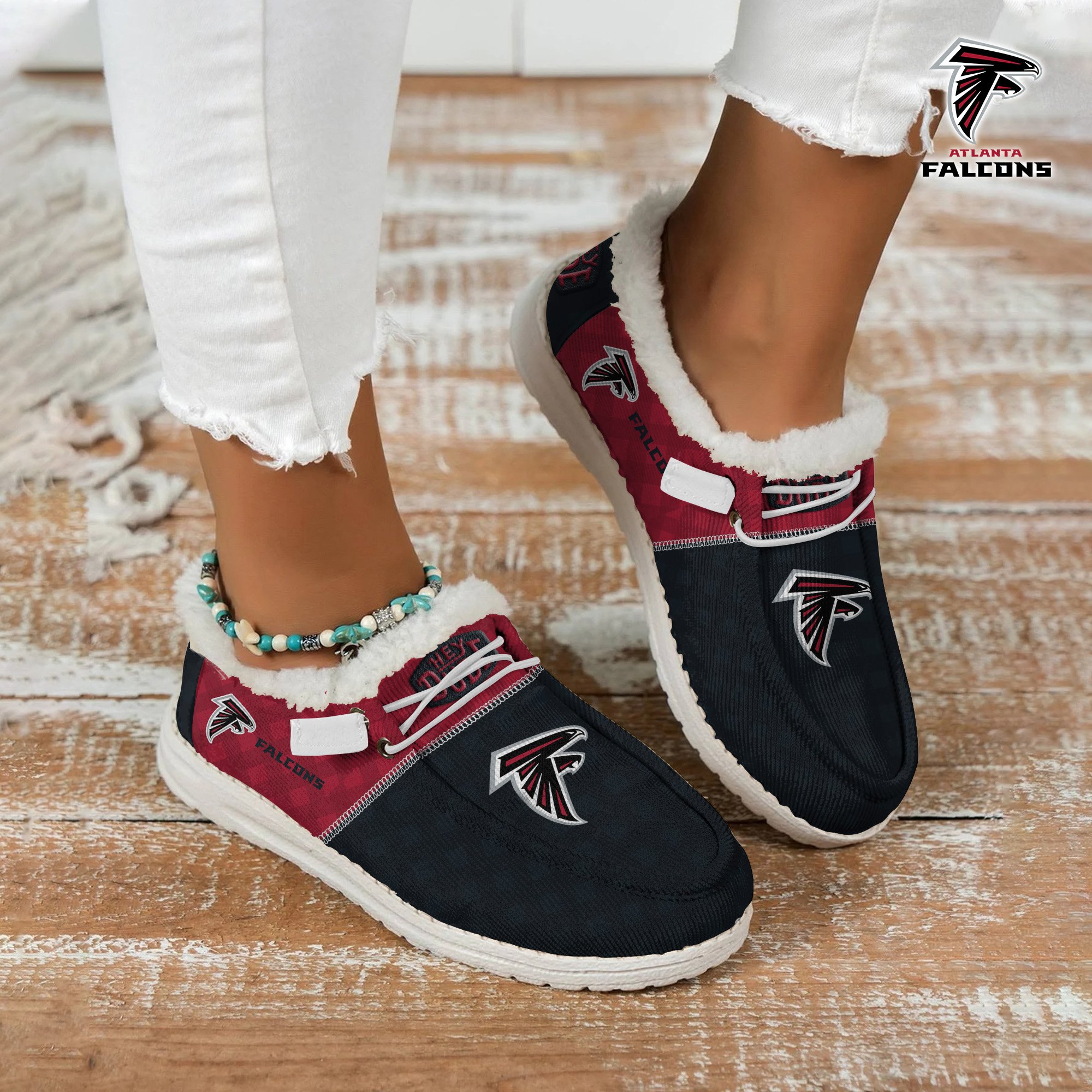 Atlanta Falcons Football Hey Dude With Warm Fur Lining Shoes Custom Your Name  2024 version, Sport Shoes For Fan, Fan Gifts EHIVM-61635