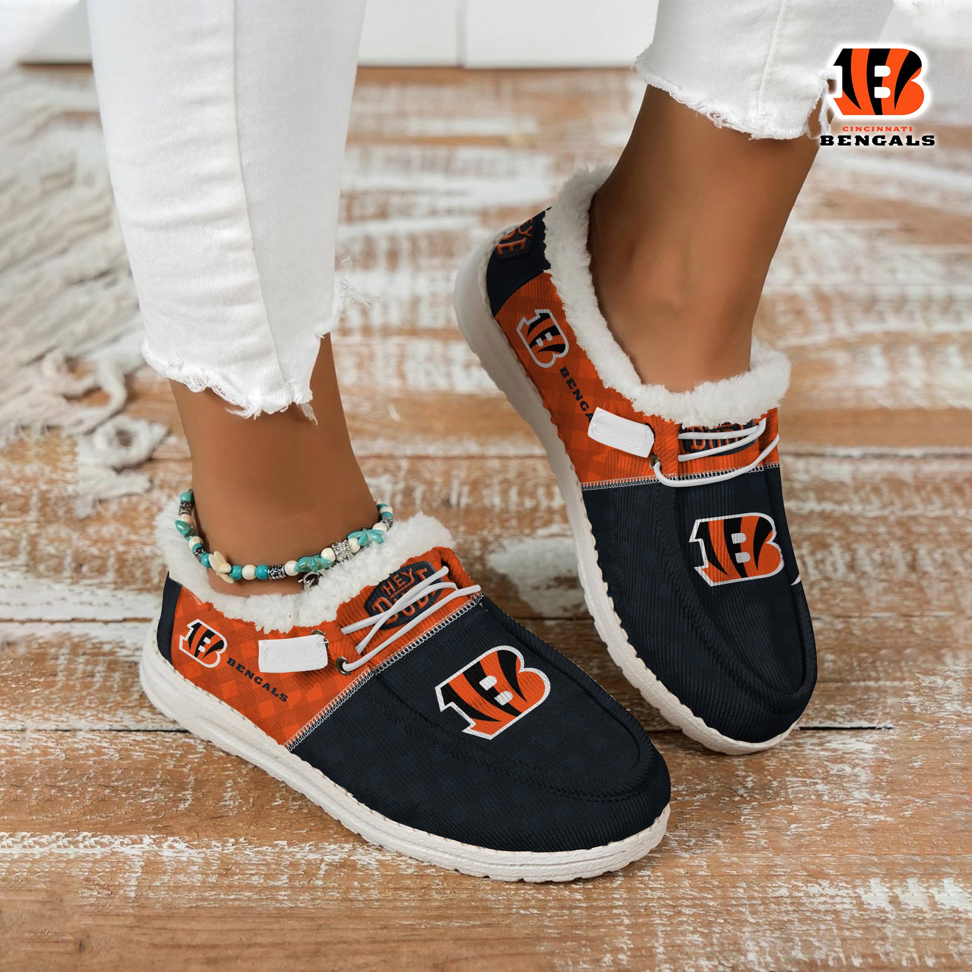 Cincinnati Bengals Football Hey Dude With Warm Fur Lining Shoes Custom Your Name  2024 version, Sport Shoes For Fan, Fan Gifts EHIVM-61635