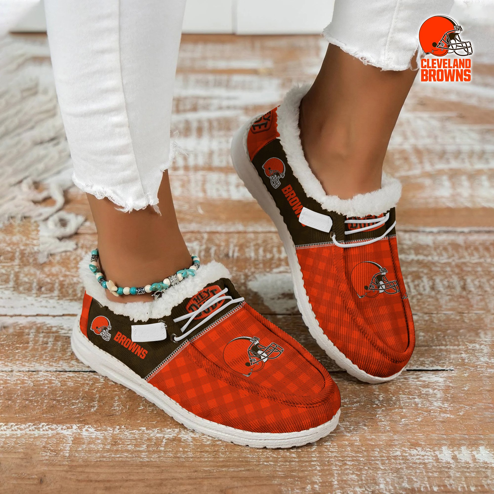 Cleveland Browns Football Hey Dude With Warm Fur Lining Shoes Custom Your Name  2024 version, Sport Shoes For Fan, Fan Gifts EHIVM-61635