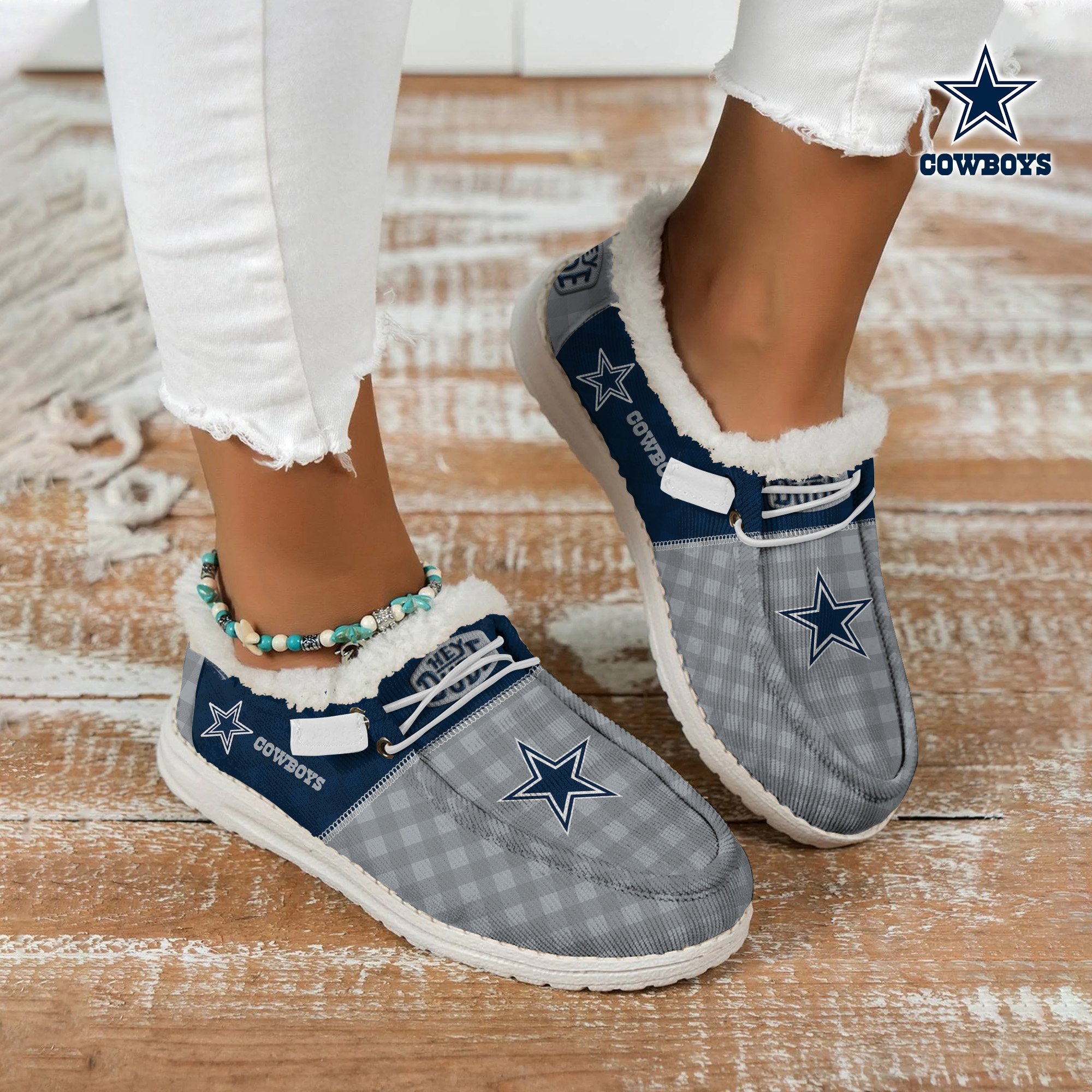 Dallas Cowboys Football Hey Dude With Warm Fur Lining Shoes Custom Your Name  2024 version, Sport Shoes For Fan, Fan Gifts EHIVM-61635