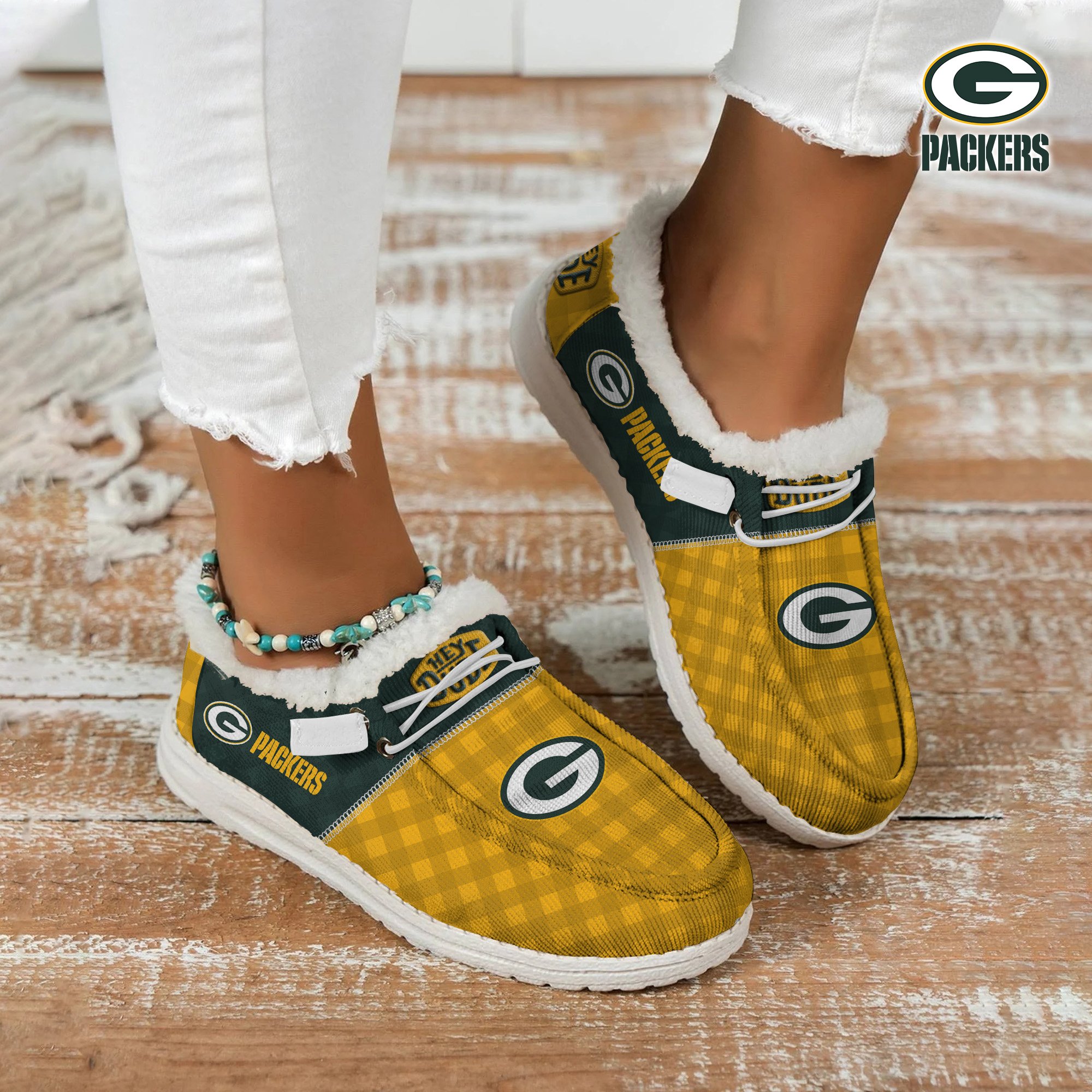 Green Bay Packers Football Hey Dude With Warm Fur Lining Shoes Custom Your Name  2024 version, Sport Shoes For Fan, Fan Gifts EHIVM-61635