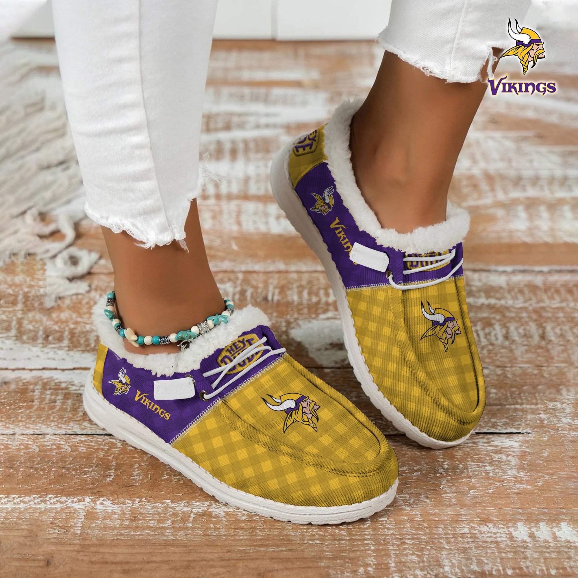 Minnesota Vikings Football Hey Dude With Warm Fur Lining Shoes Custom Your Name  2024 version, Sport Shoes For Fan, Fan Gifts EHIVM-61635