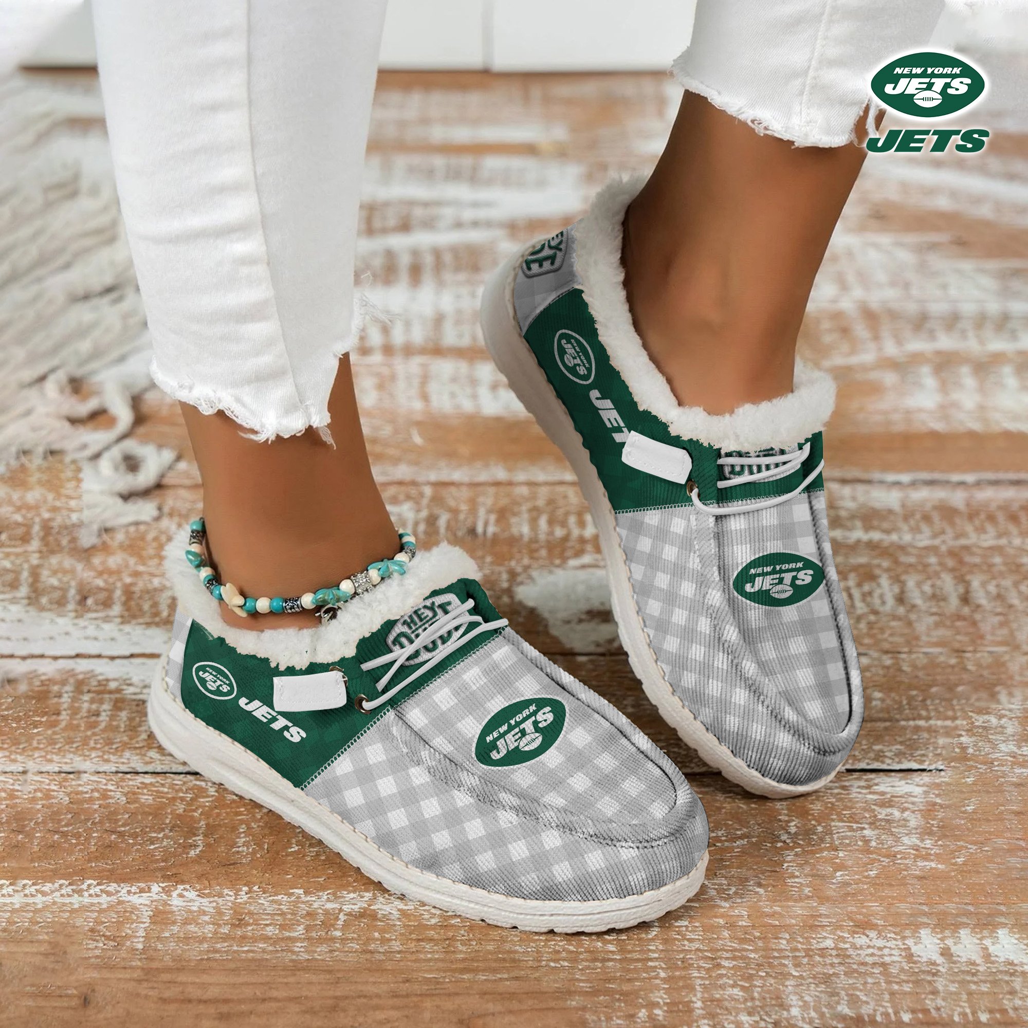 New York Jets Football Hey Dude With Warm Fur Lining Shoes Custom Your Name  2024 version, Sport Shoes For Fan, Fan Gifts EHIVM-61635