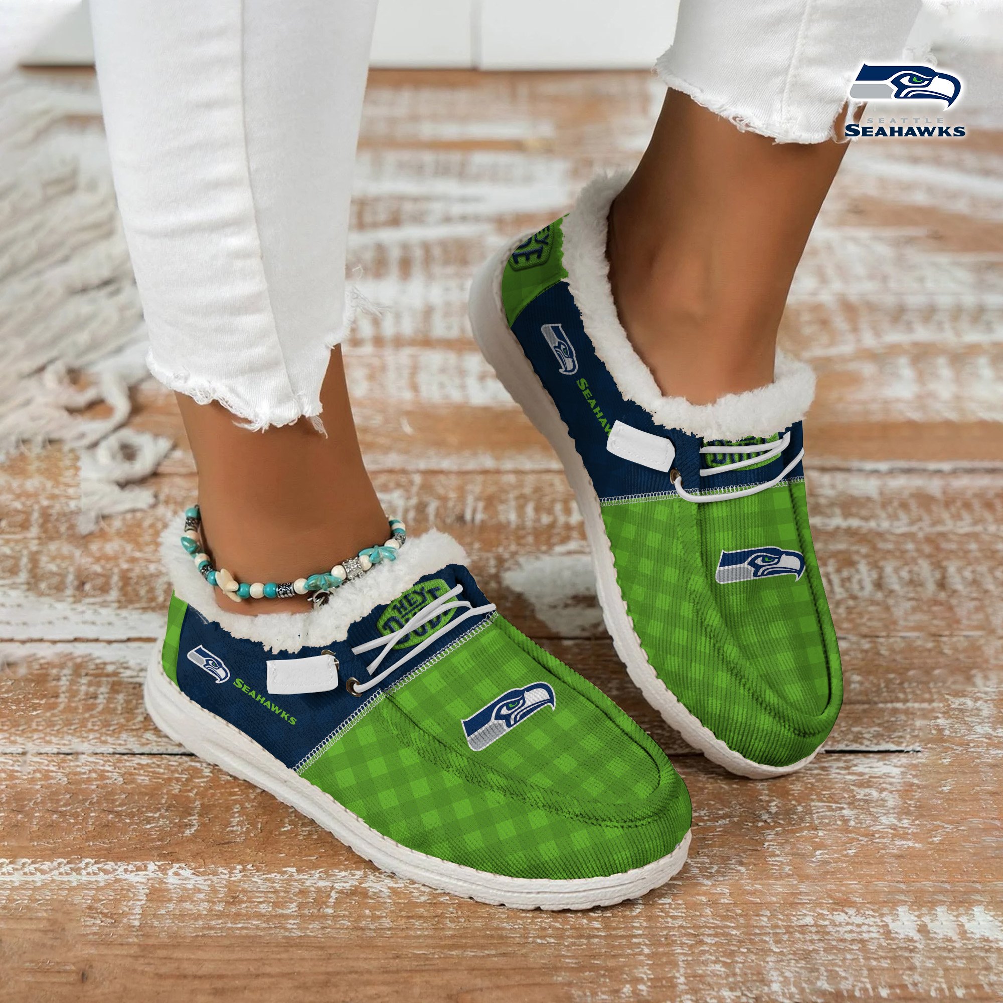 Seattle Seahawks Football Hey Dude With Warm Fur Lining Shoes Custom Your Name  2024 version, Sport Shoes For Fan, Fan Gifts EHIVM-61635