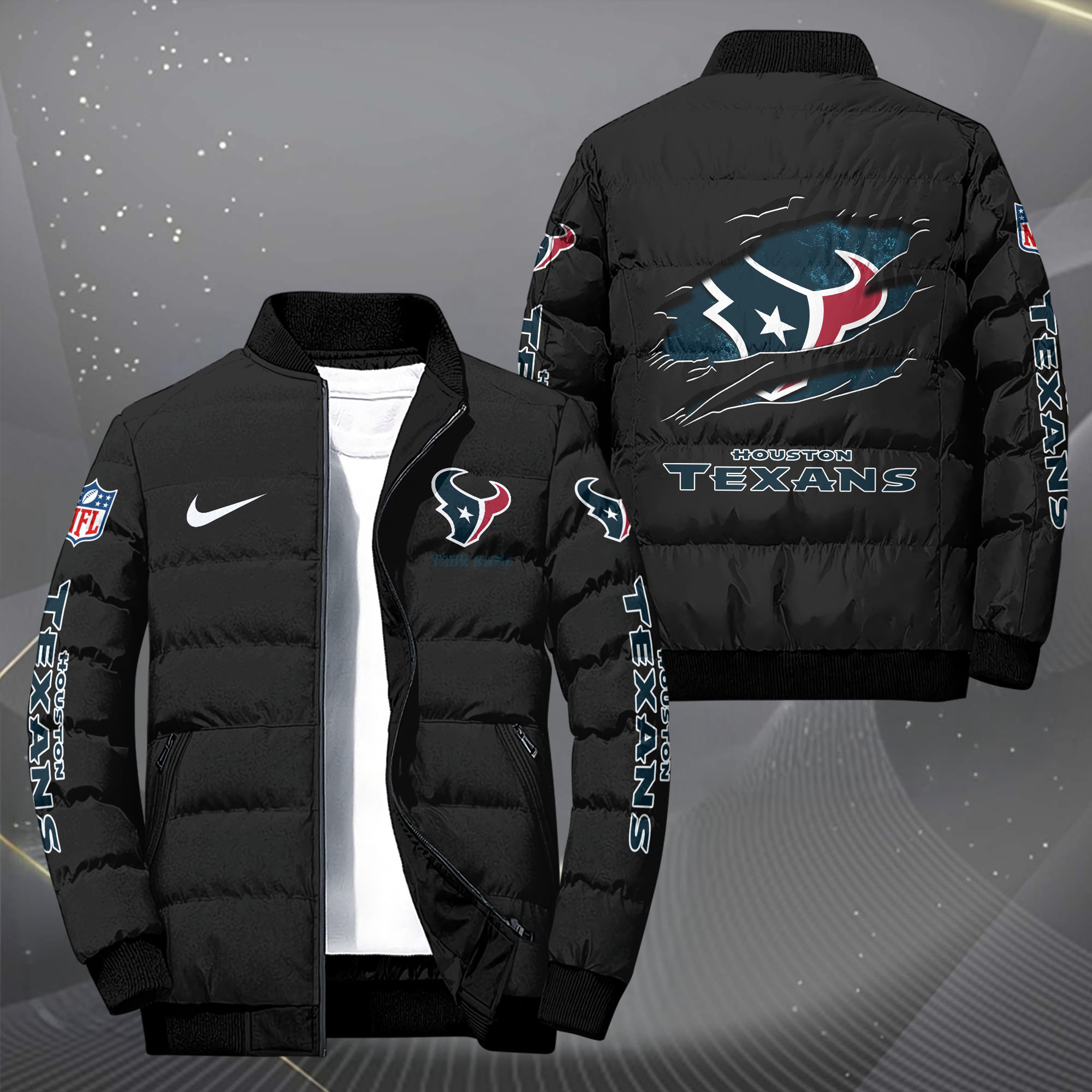 Houston Texans Puffer Jacket Custom Your Name 2024  versions, Sport Jacket, FootBall Fan Gifts EHIVM-62479