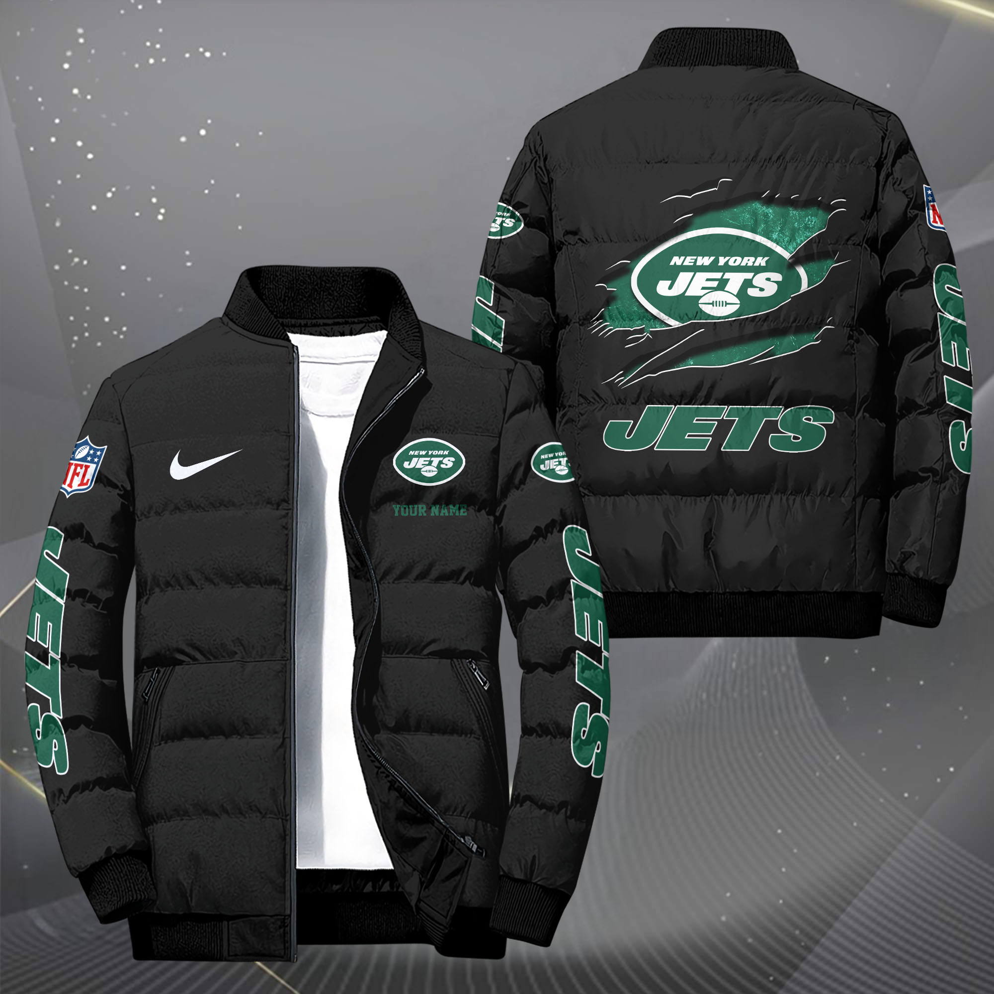 New York Jets Puffer Jacket Custom Your Name 2024  versions, Sport Jacket, FootBall Fan Gifts EHIVM-62479