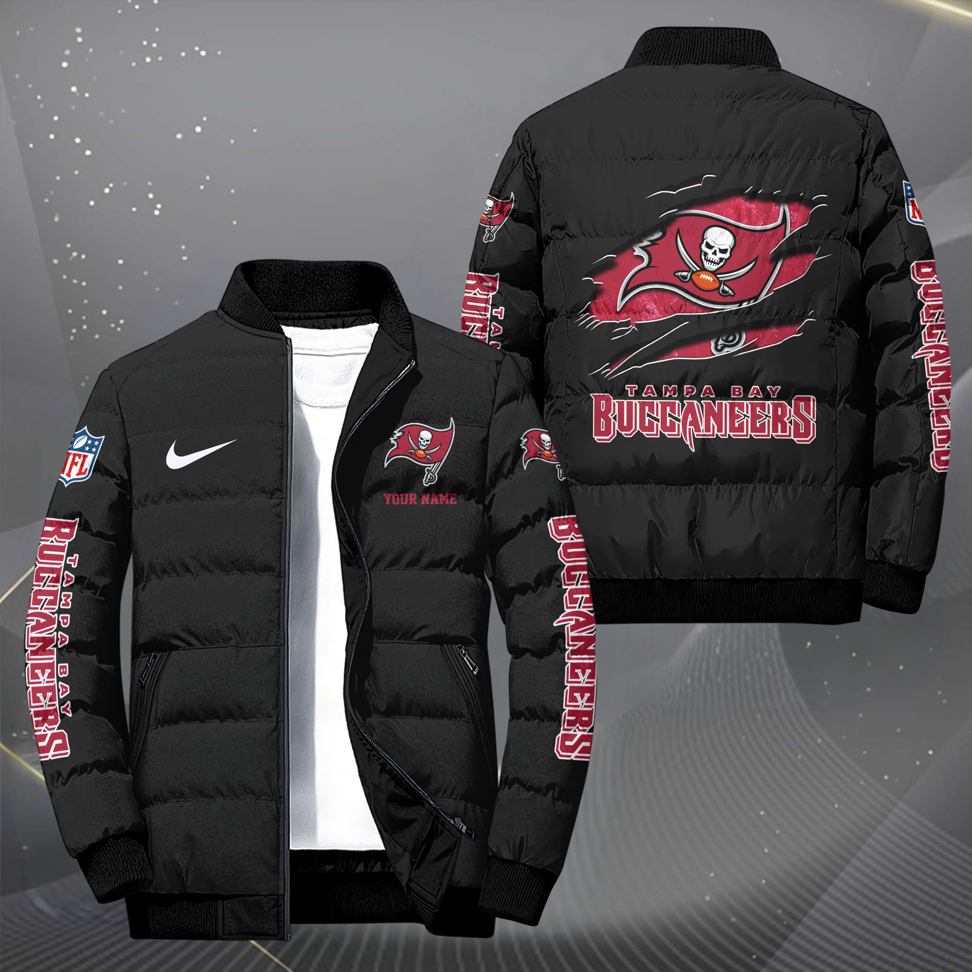 Tampa Bay Buccaneers Puffer Jacket Custom Your Name 2024  versions, Sport Jacket, FootBall Fan Gifts EHIVM-62479