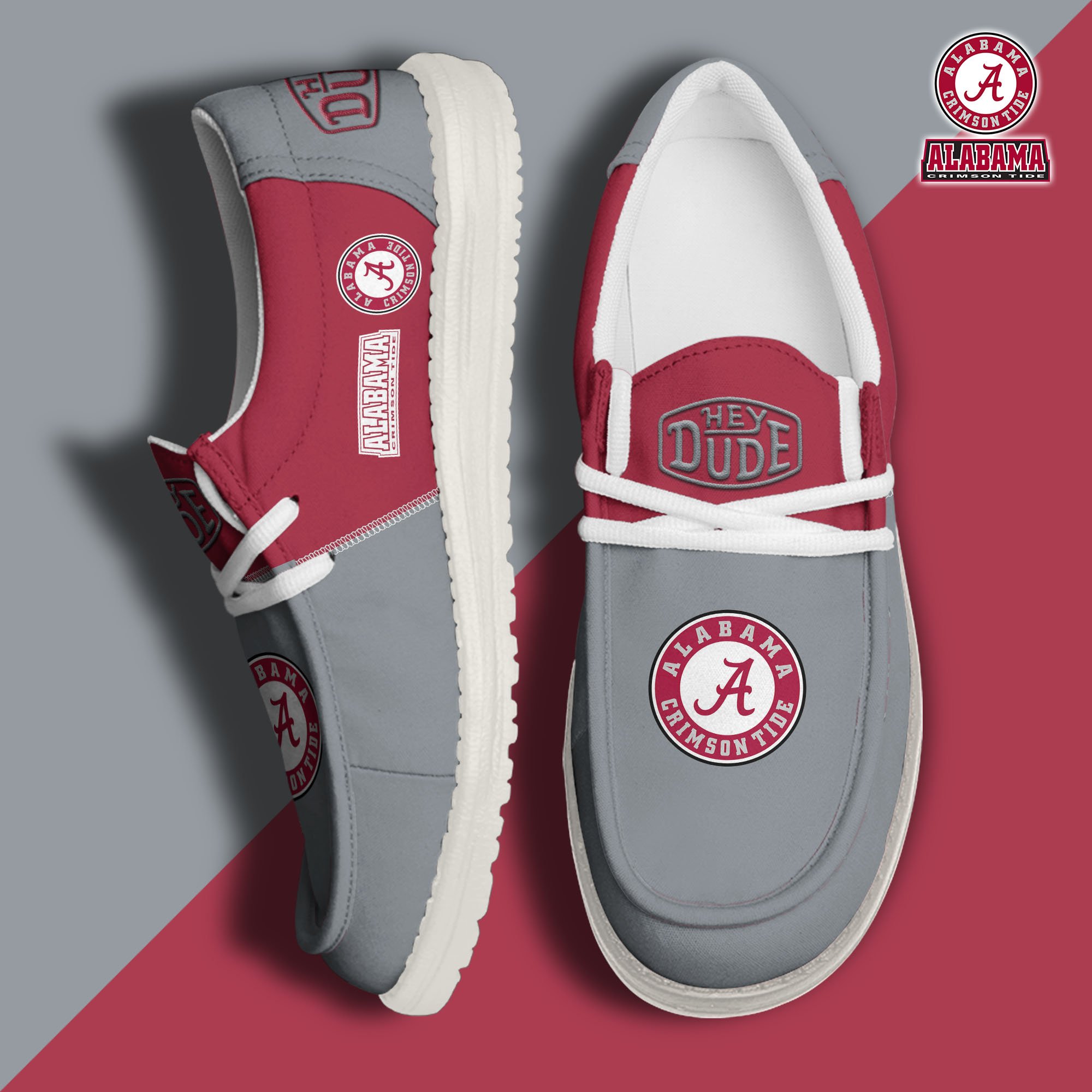 Alabama Crimson Tide Football Hey Dude Canvas Loafer Shoes Custom Your Name 2024 version, Sport Shoes For Fan, Fan Gifts  EHIVM-60966