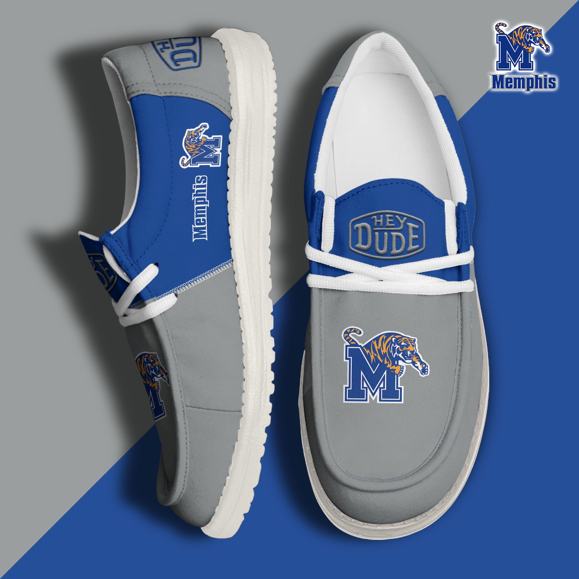 Memphis Tigers Football Hey Dude Canvas Loafer Shoes Custom Your Name 2024 version, Sport Shoes For Fan, Fan Gifts  EHIVM-60966