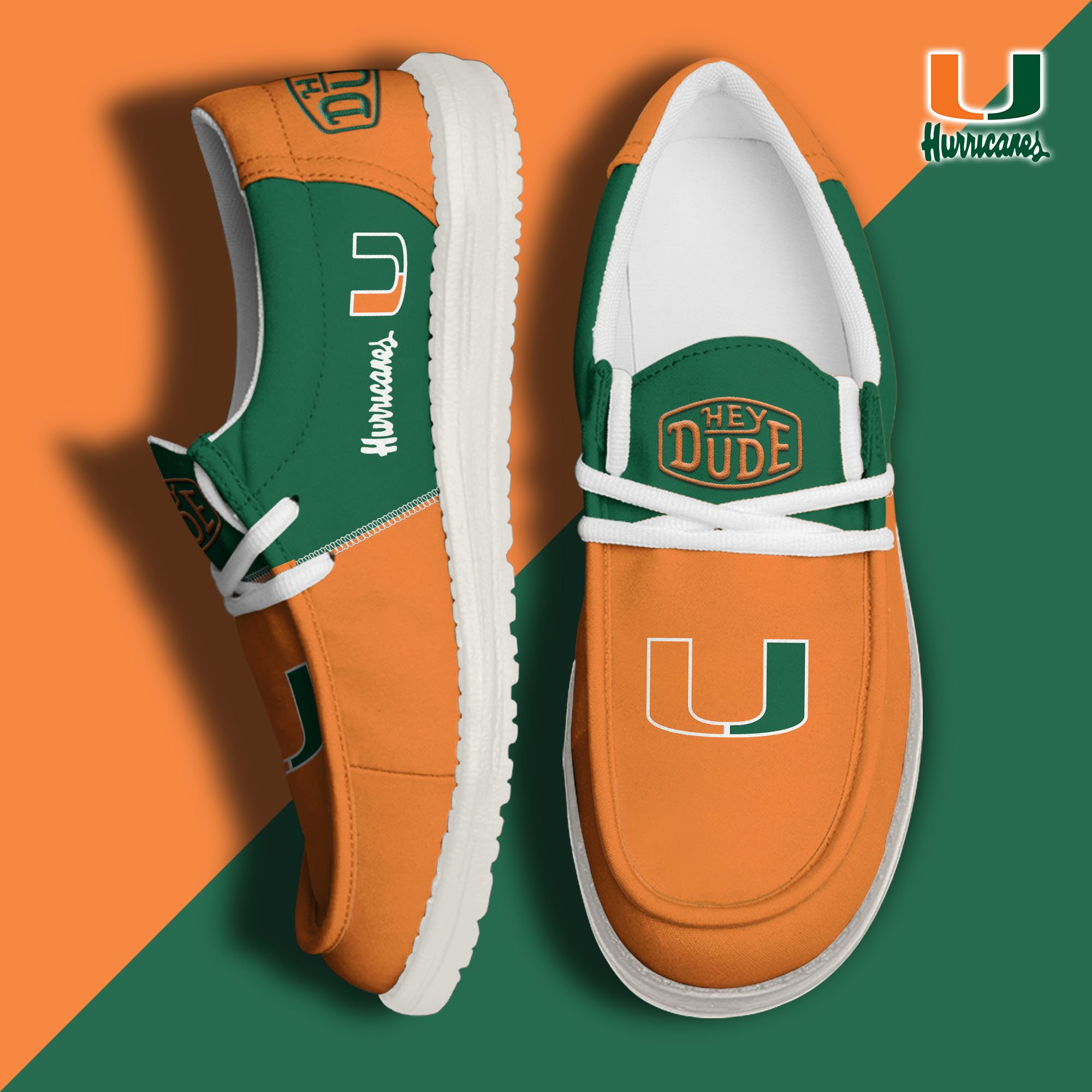 Miami Hurricanes Football Hey Dude Canvas Loafer Shoes Custom Your Name 2024 version, Sport Shoes For Fan, Fan Gifts  EHIVM-60966