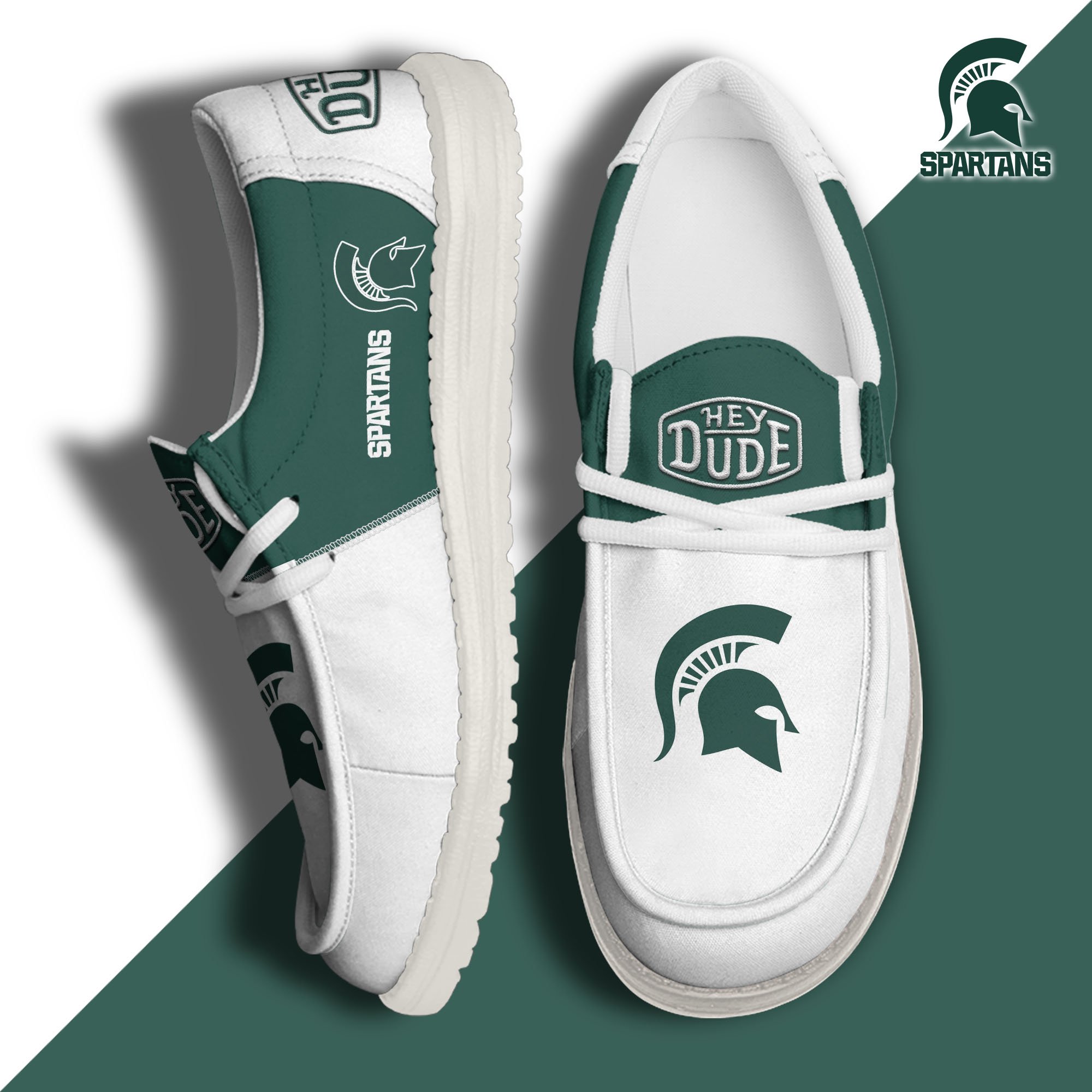 Michigan State Spartans Football Hey Dude Canvas Loafer Shoes Custom Your Name 2024 version, Sport Shoes For Fan, Fan Gifts  EHIVM-60966