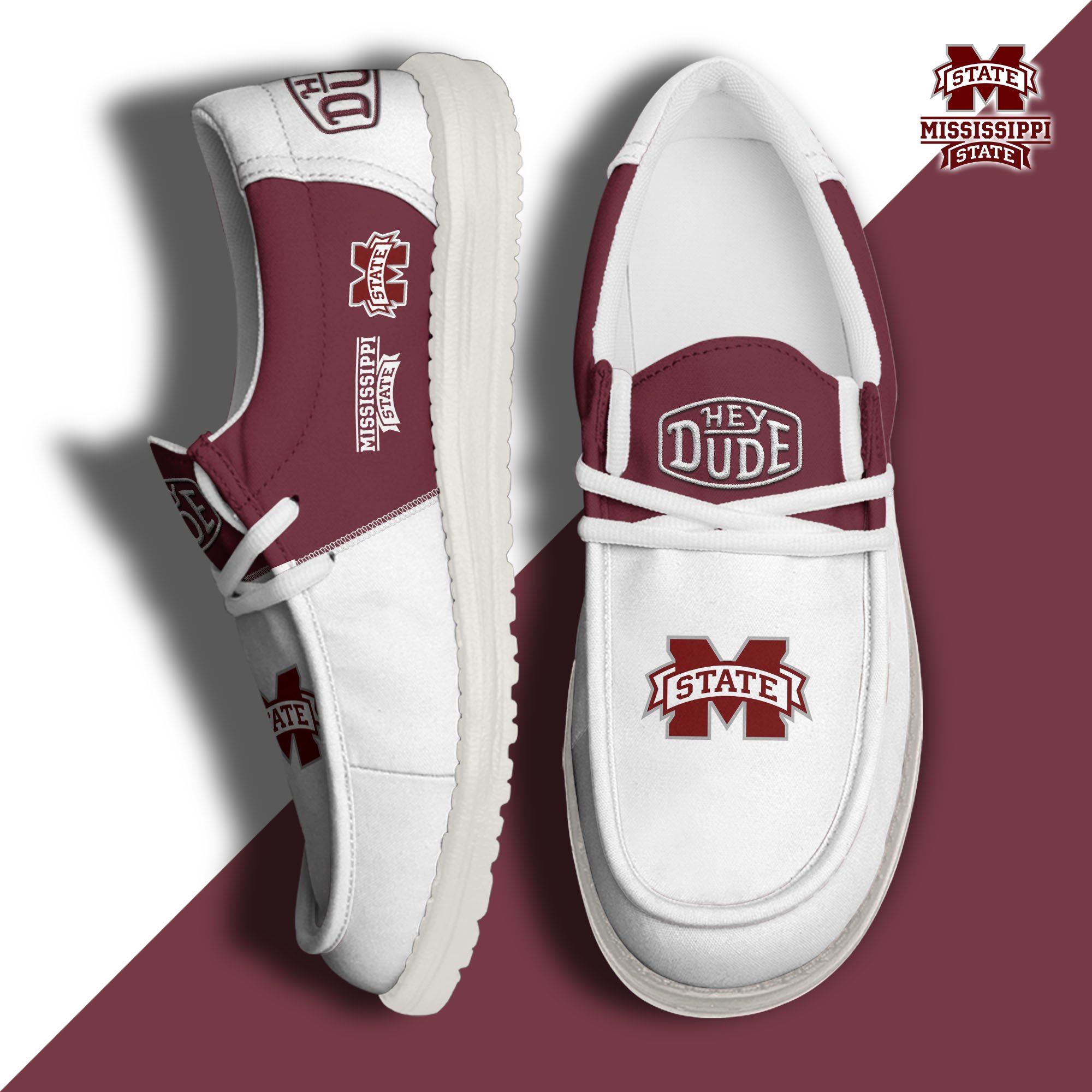 Mississippi State Bulldogs Football Hey Dude Canvas Loafer Shoes Custom Your Name 2024 version, Sport Shoes For Fan, Fan Gifts  EHIVM-60966