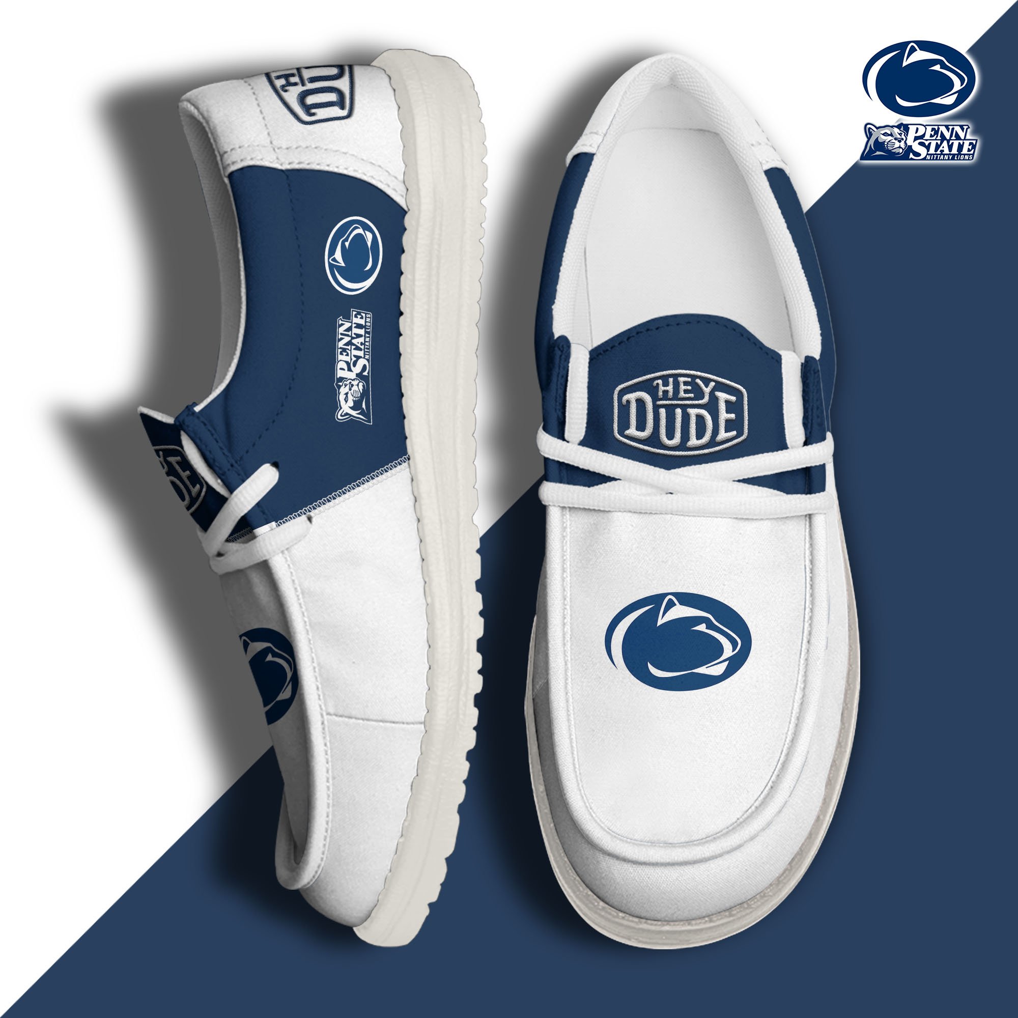 Penn State Nittany Lions Football Hey Dude Canvas Loafer Shoes Custom Your Name 2024 version, Sport Shoes For Fan, Fan Gifts  EHIVM-60966