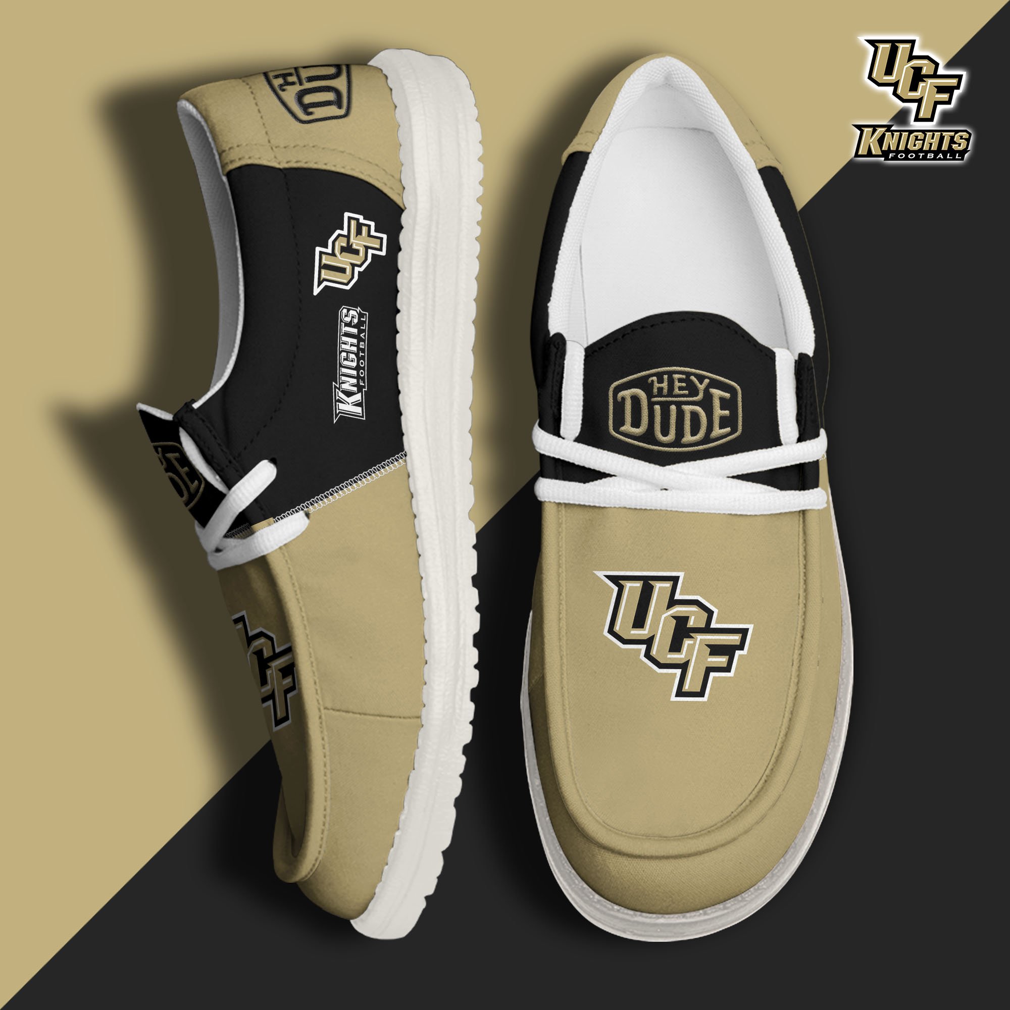 UCF Knights Football Hey Dude Canvas Loafer Shoes Custom Your Name 2024 version, Sport Shoes For Fan, Fan Gifts  EHIVM-60966