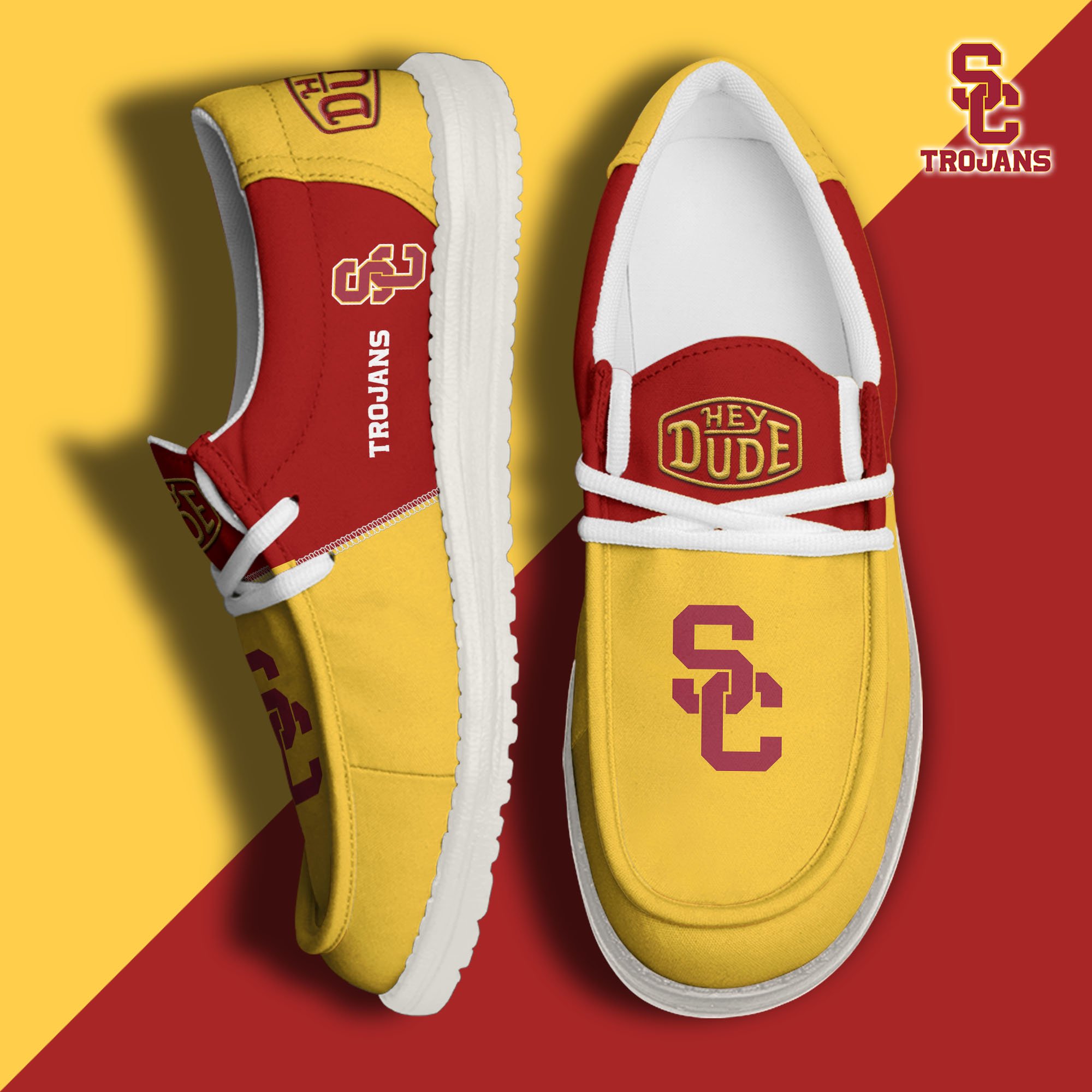 USC Trojans Football Hey Dude Canvas Loafer Shoes Custom Your Name 2024 version, Sport Shoes For Fan, Fan Gifts  EHIVM-60966