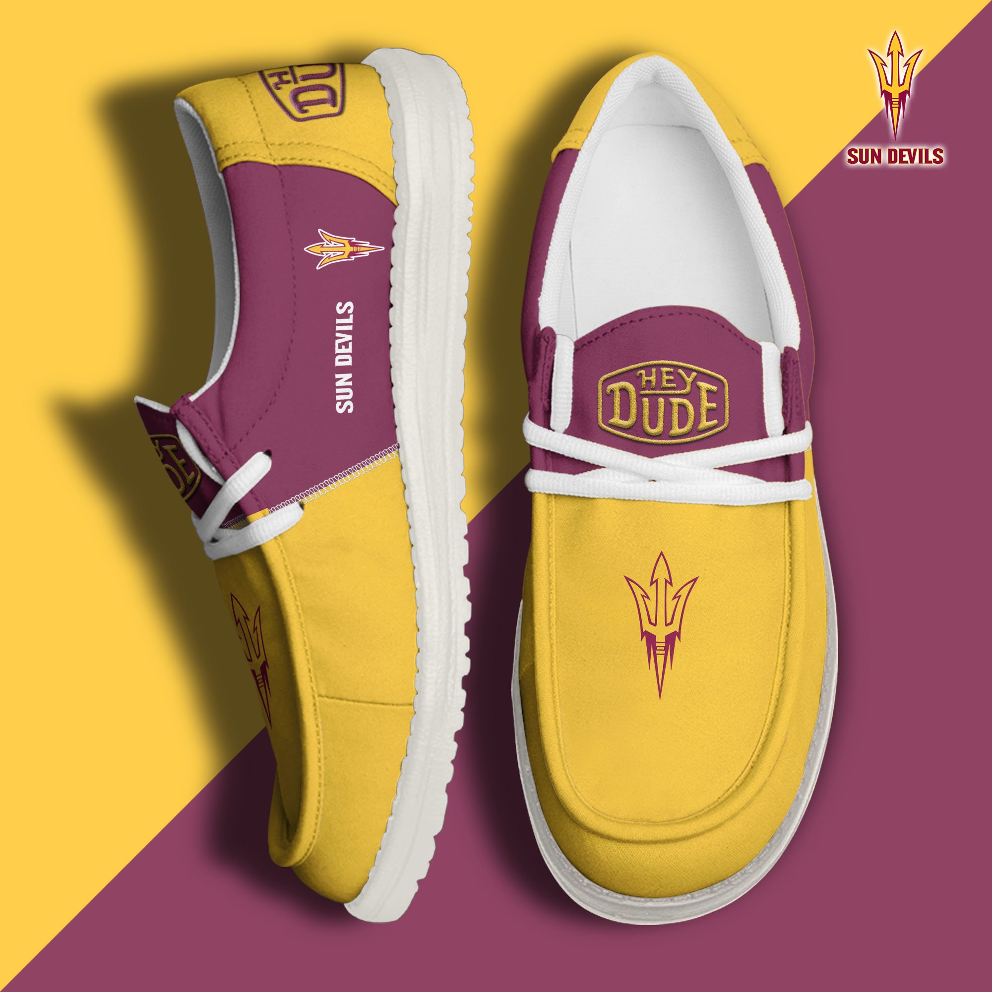 Arizona State Sun Devils Football Hey Dude Canvas Loafer Shoes Custom Your Name 2024 version, Sport Shoes For Fan, Fan Gifts  EHIVM-60966