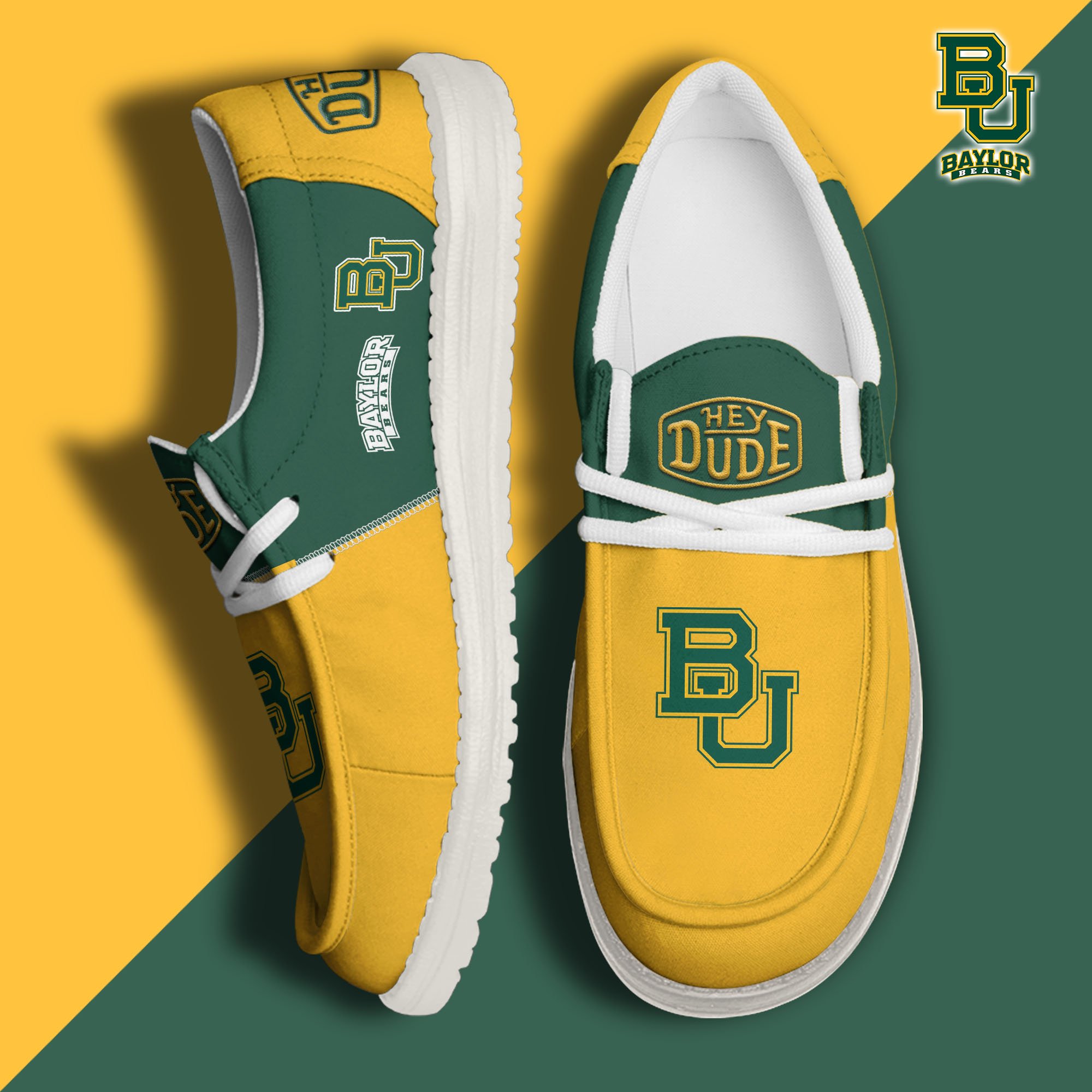 Baylor Bears Football Hey Dude Canvas Loafer Shoes Custom Your Name 2024 version, Sport Shoes For Fan, Fan Gifts  EHIVM-60966