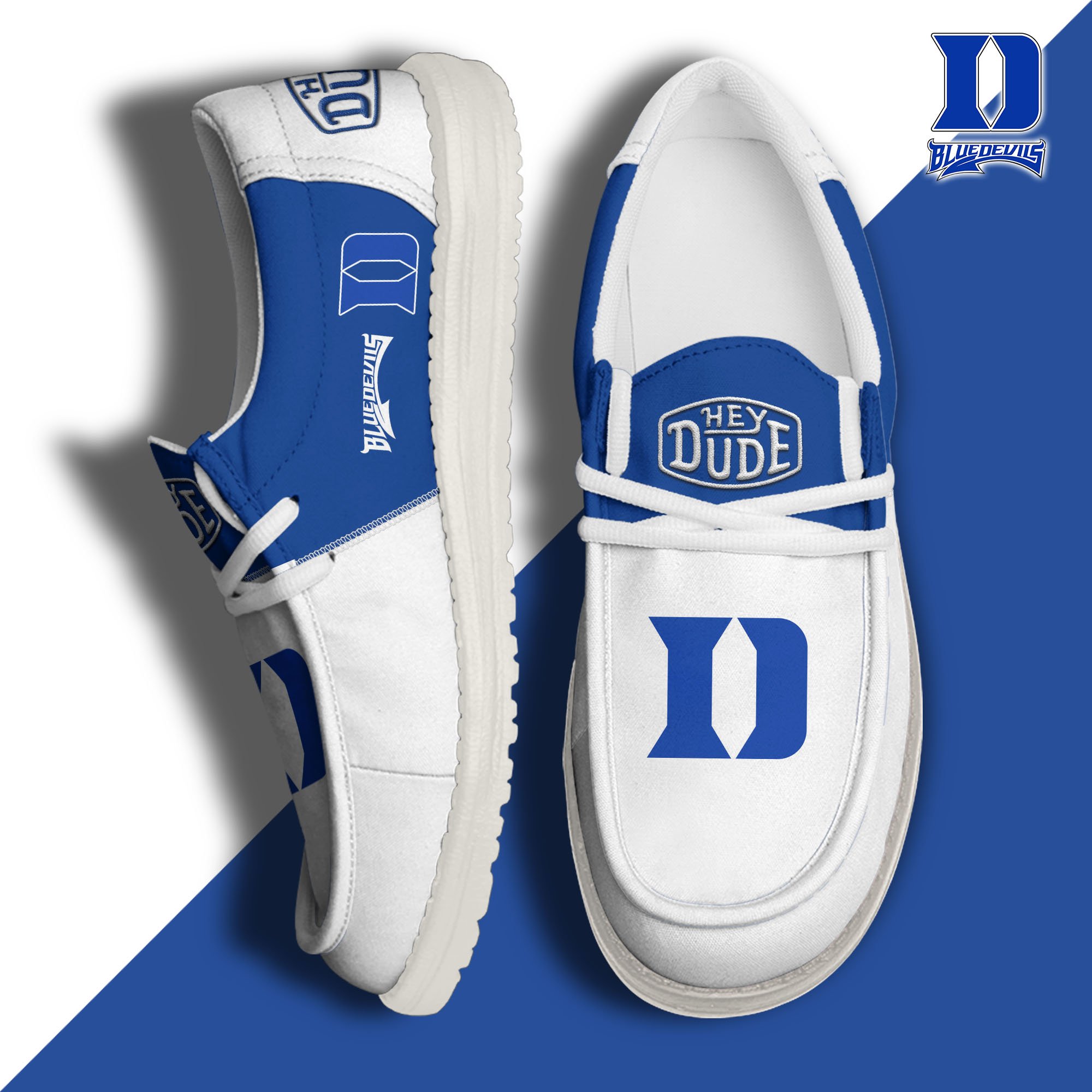 Duke Blue Devils Football Hey Dude Canvas Loafer Shoes Custom Your Name 2024 version, Sport Shoes For Fan, Fan Gifts  EHIVM-60966