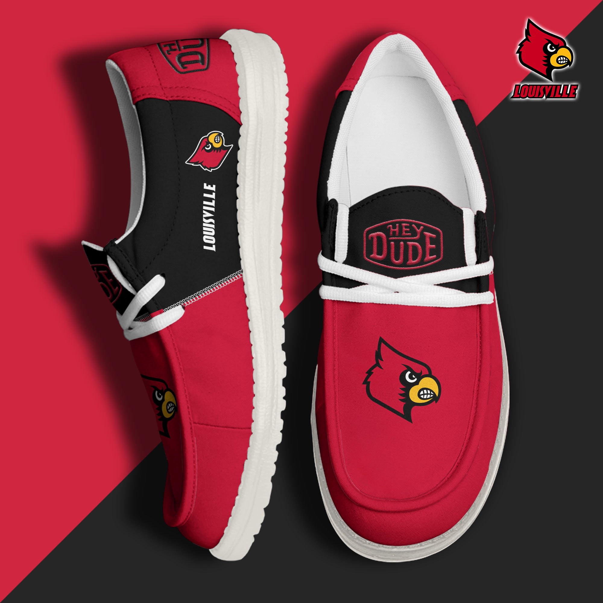 Louisville Cardinals Football Hey Dude Canvas Loafer Shoes Custom Your Name 2024 version, Sport Shoes For Fan, Fan Gifts  EHIVM-60966