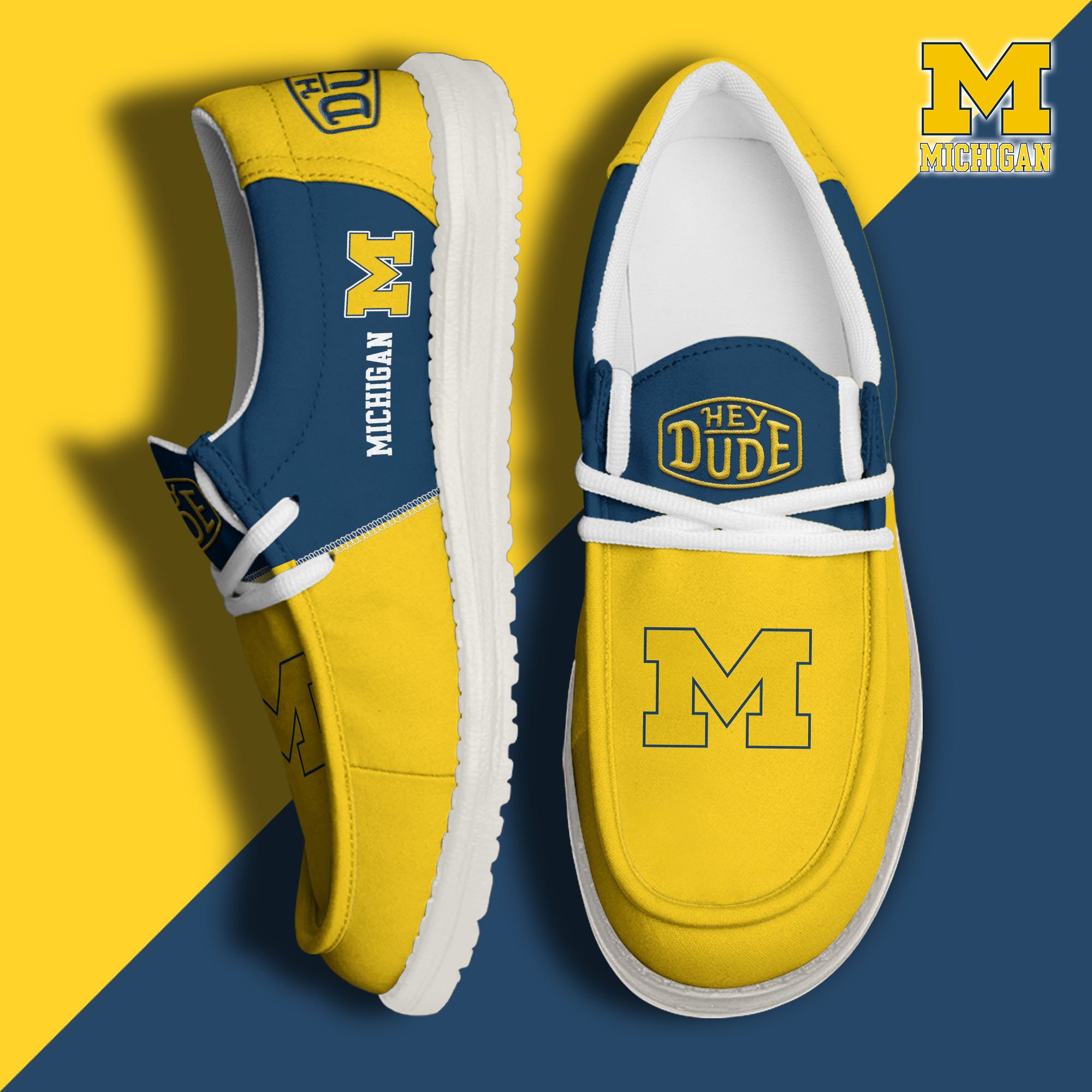 Michigan Wolverines Football Hey Dude Canvas Loafer Shoes Custom Your Name 2024 version, Sport Shoes For Fan, Fan Gifts  EHIVM-60966