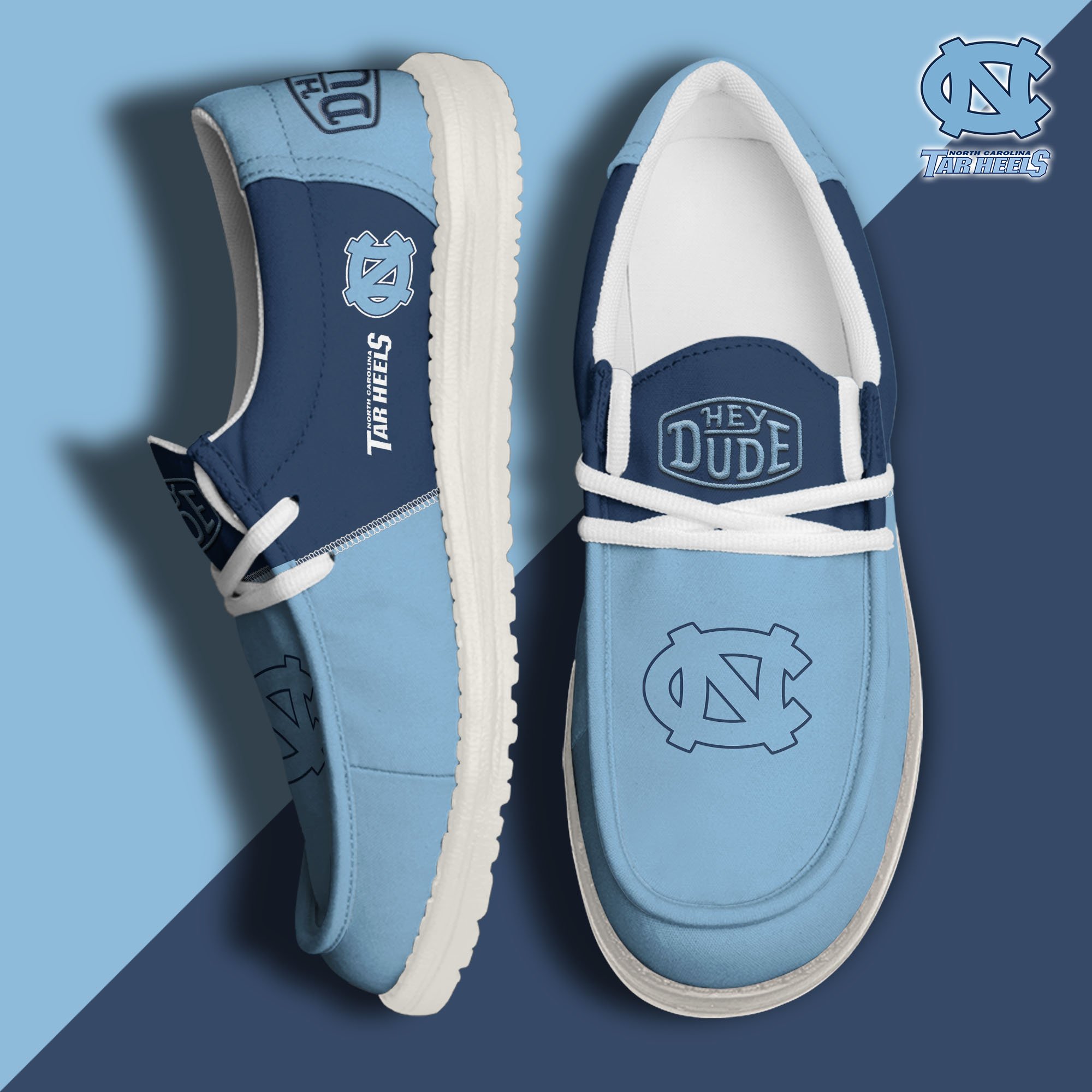 North Carolina Tar Heels Football Hey Dude Canvas Loafer Shoes Custom Your Name 2024 version, Sport Shoes For Fan, Fan Gifts  EHIVM-60966