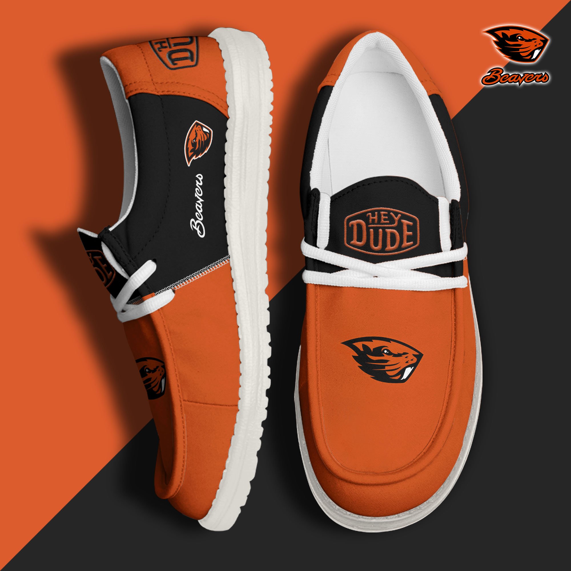 Oregon State Beavers Football Hey Dude Canvas Loafer Shoes Custom Your Name 2024 version, Sport Shoes For Fan, Fan Gifts  EHIVM-60966